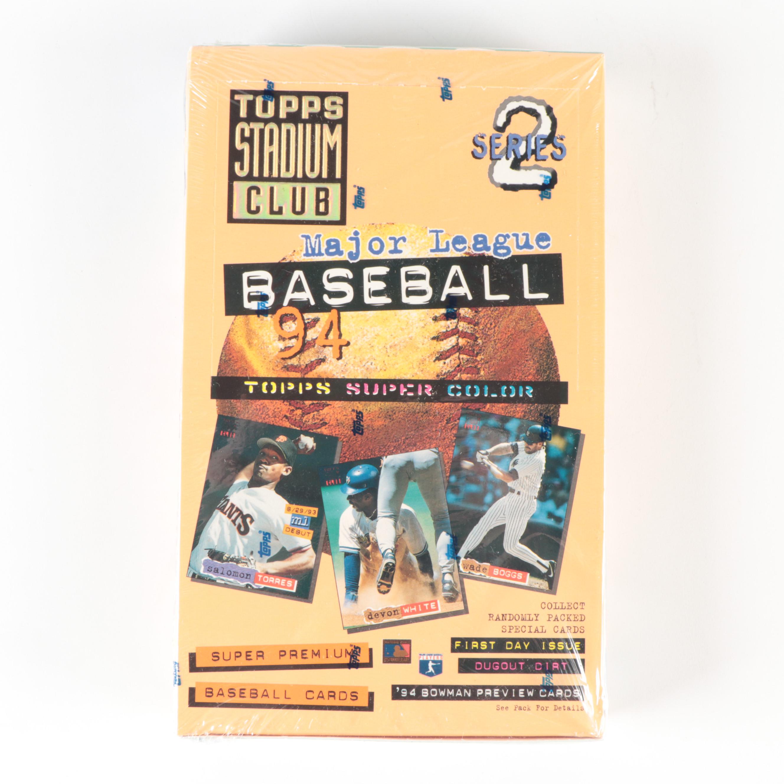 1994 Topps Stadium Club Series 2 Sealed Baseball Card Wax Packs, Boxes