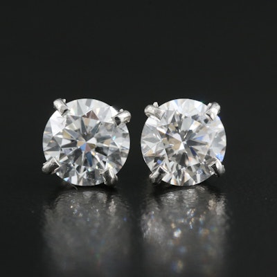 Platinum 2.73 CTW Lab Grown Diamond Stud Earrings with IGI Reports