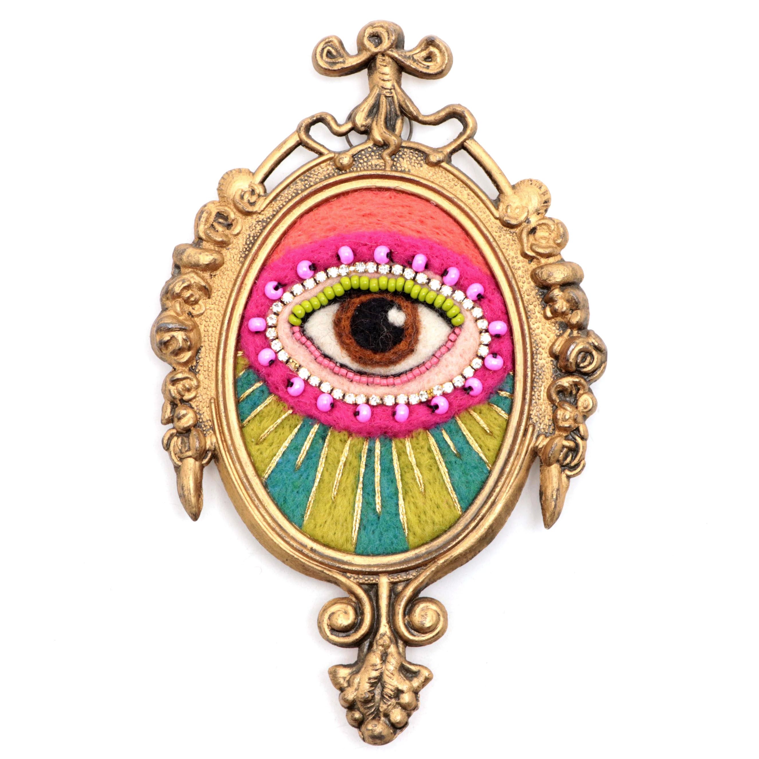 Sarah Miller Fiber Art Wall Hanging of Mystic Eye EBTH