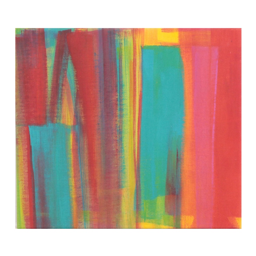 Deborah Bigeleisen Abstract Acrylic Painting "Stripe Study 2," 2016