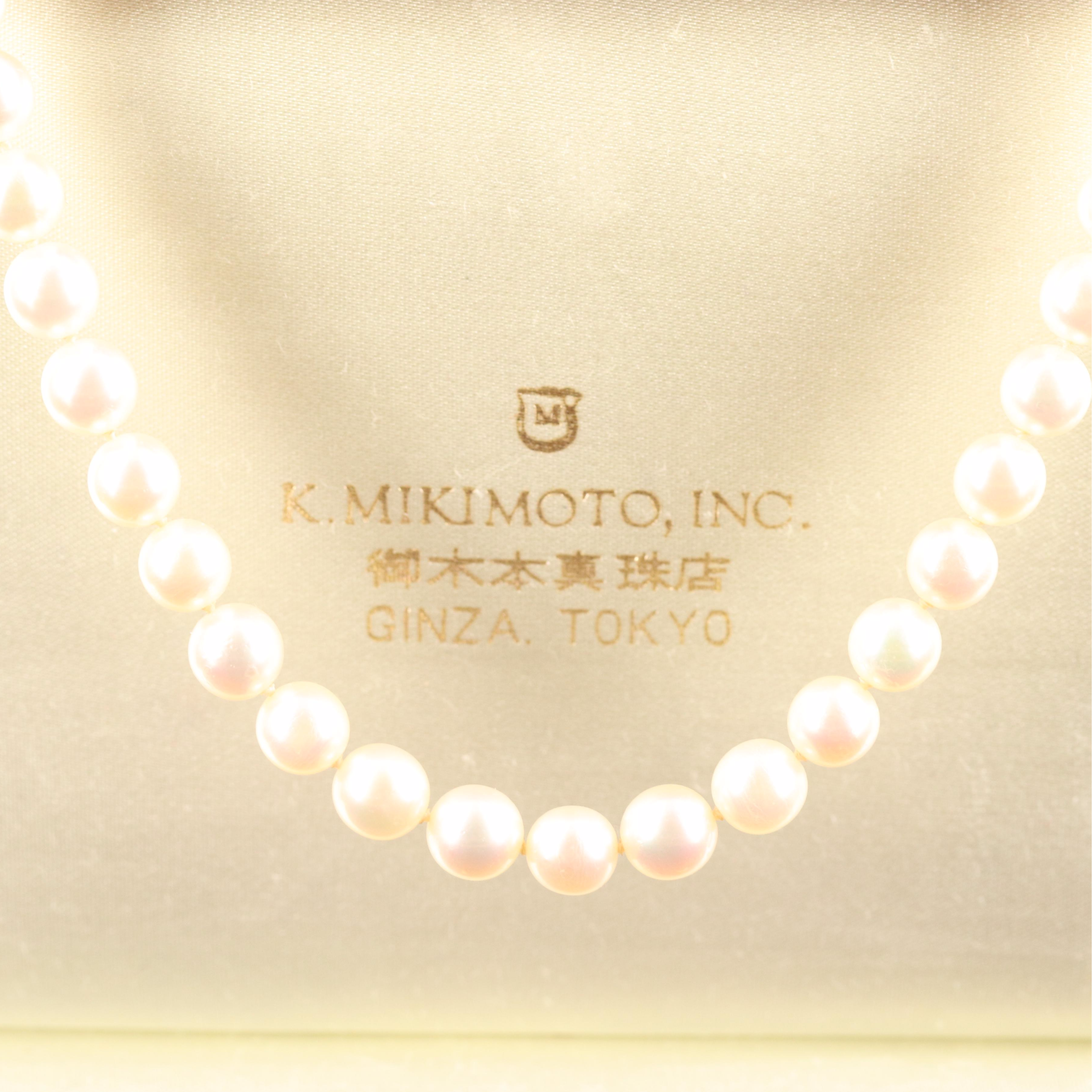 Mikimoto 14K Pearl Necklace with Branded Box | EBTH