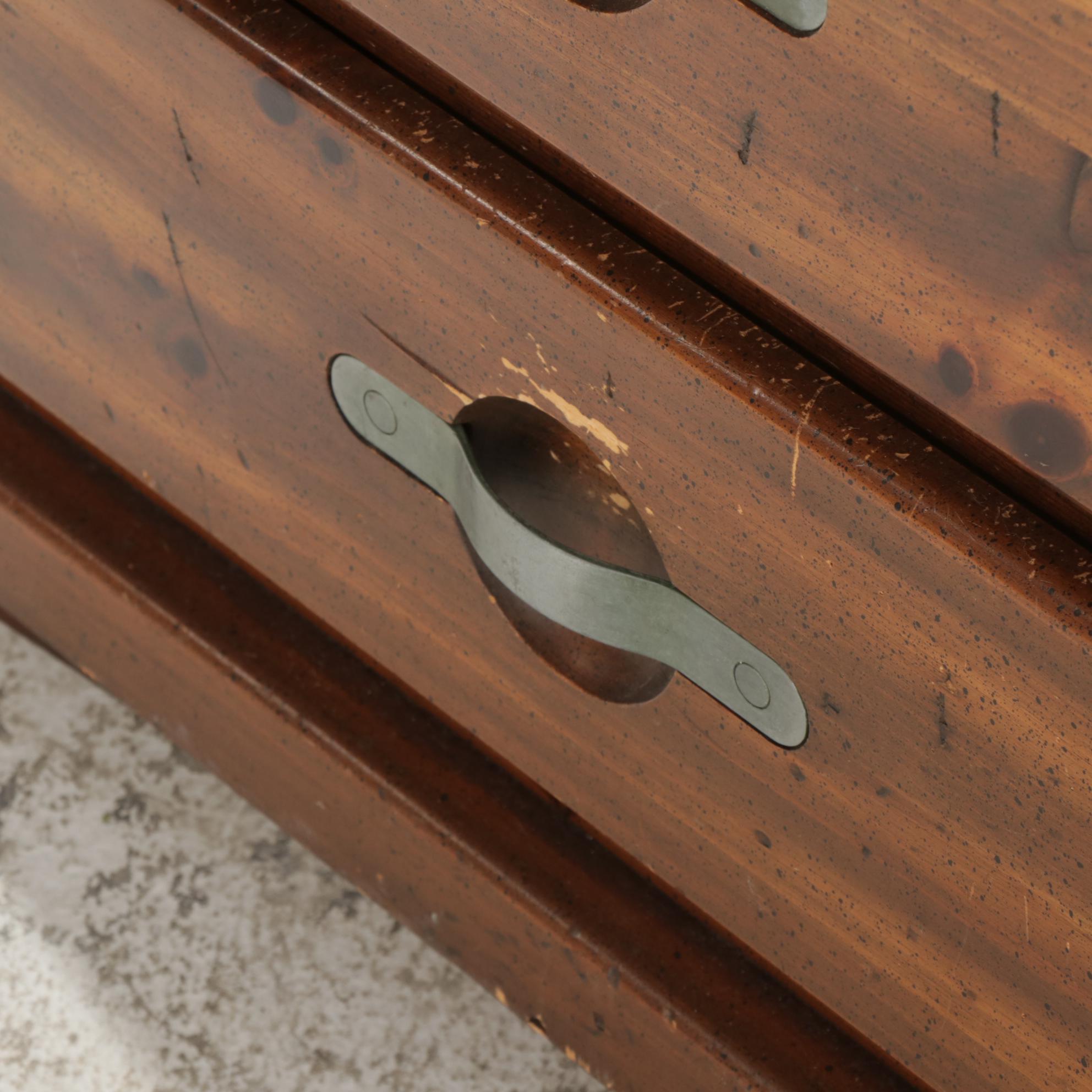 YoungHinkle "Ship Ahoy" Pine FiveDrawer Chest and Nightstand, 1970s