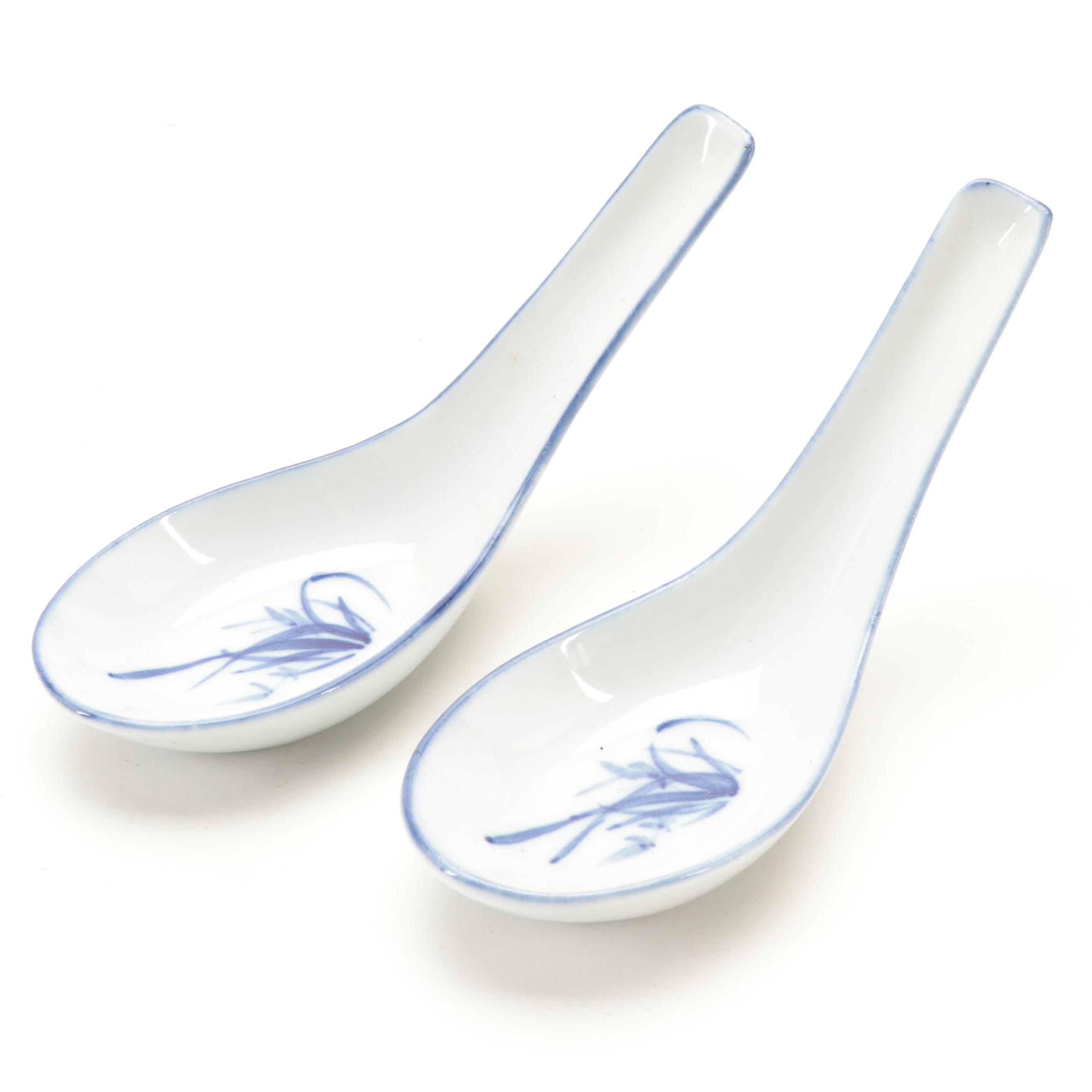 Japanese Stencil Ware Bowls with Chinese Porcelain Soup Bowls and