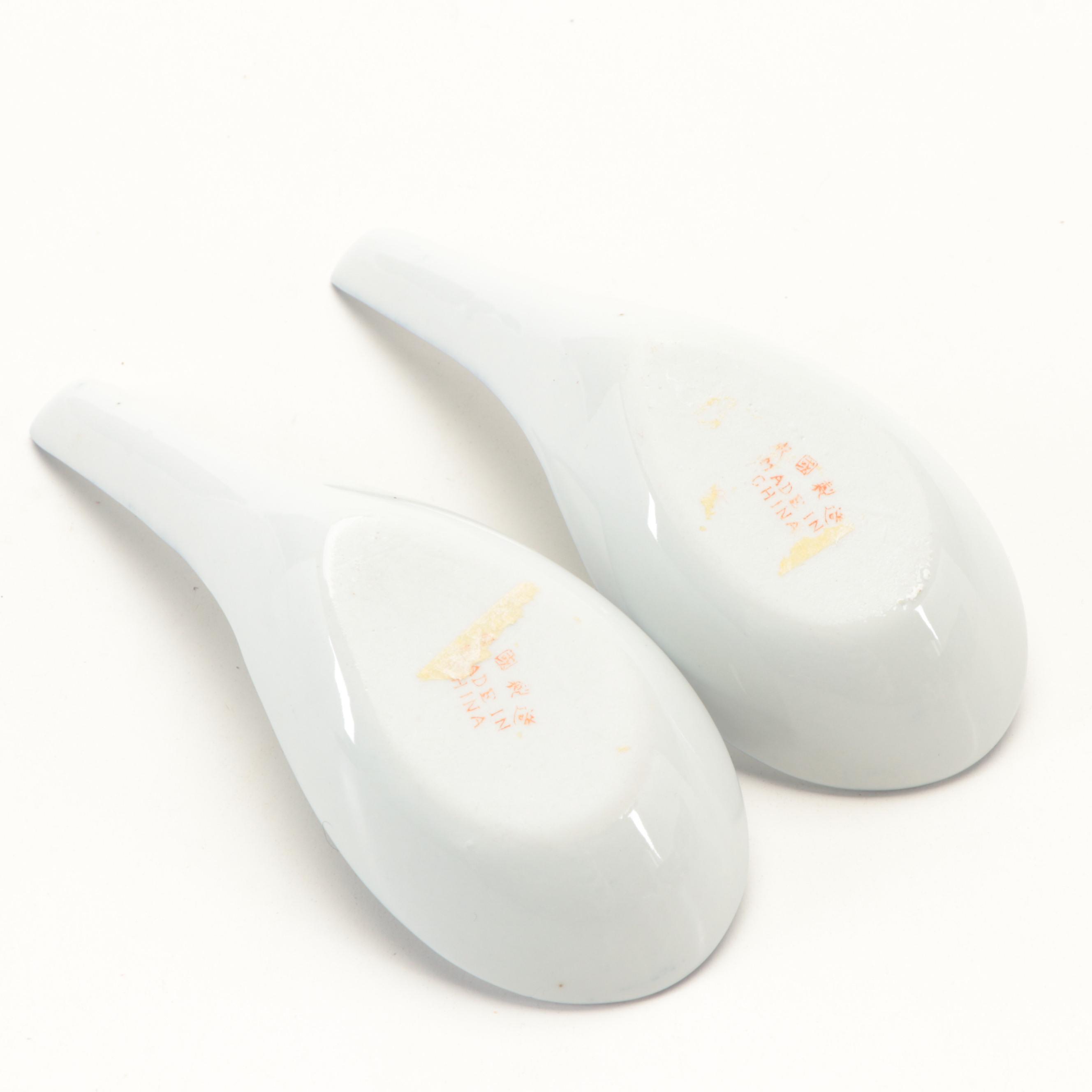 Japanese Stencil Ware Bowls with Chinese Porcelain Soup Bowls and