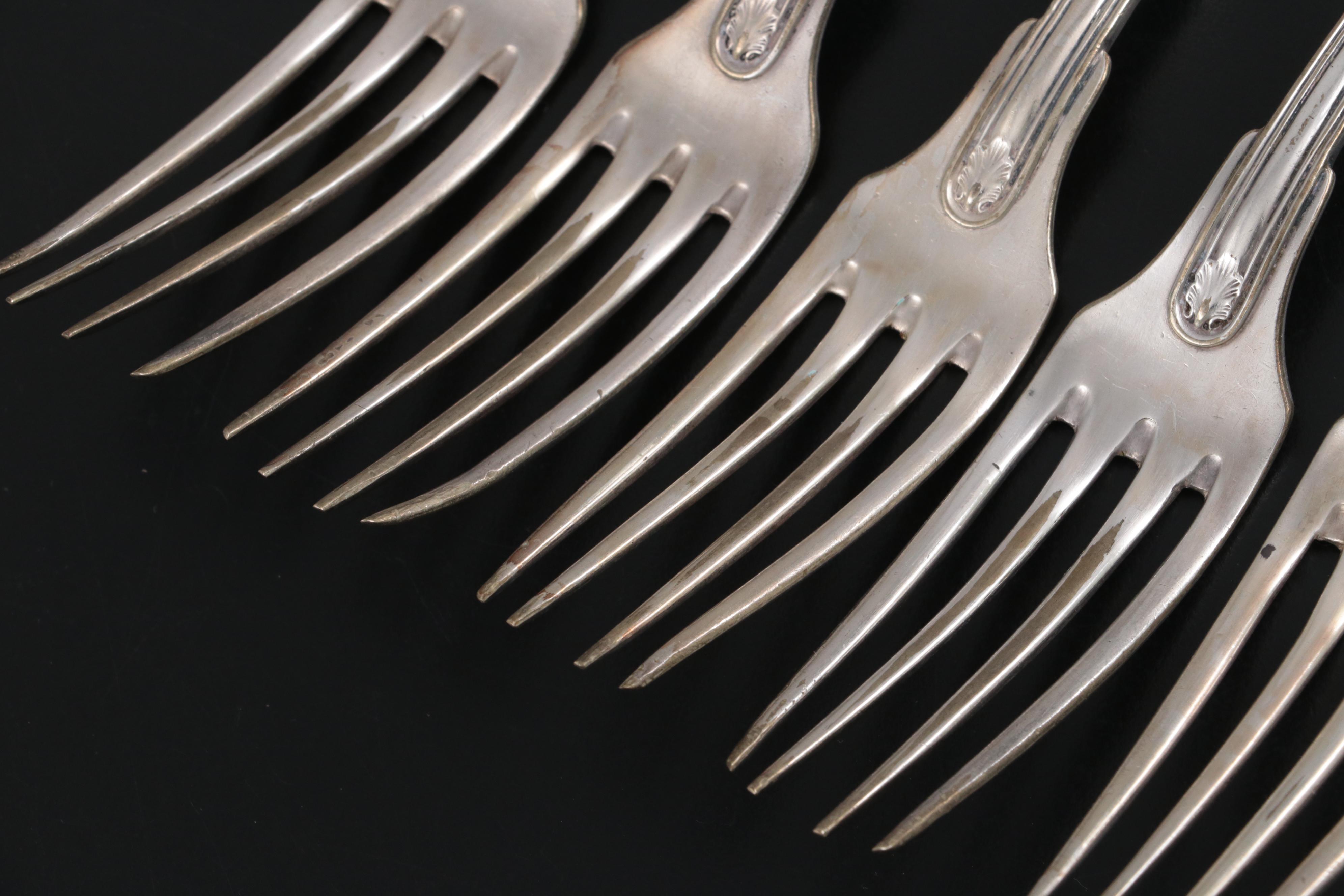 Tiffany & Co. Sterling Silver Fork and Christofle Silver Plate Flatware