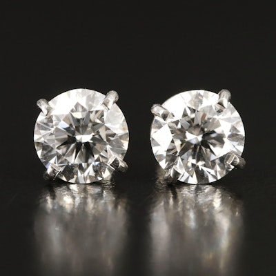 Platinum 3.81 CTW Lab Grown Diamond Stud Earrings with IGI Reports