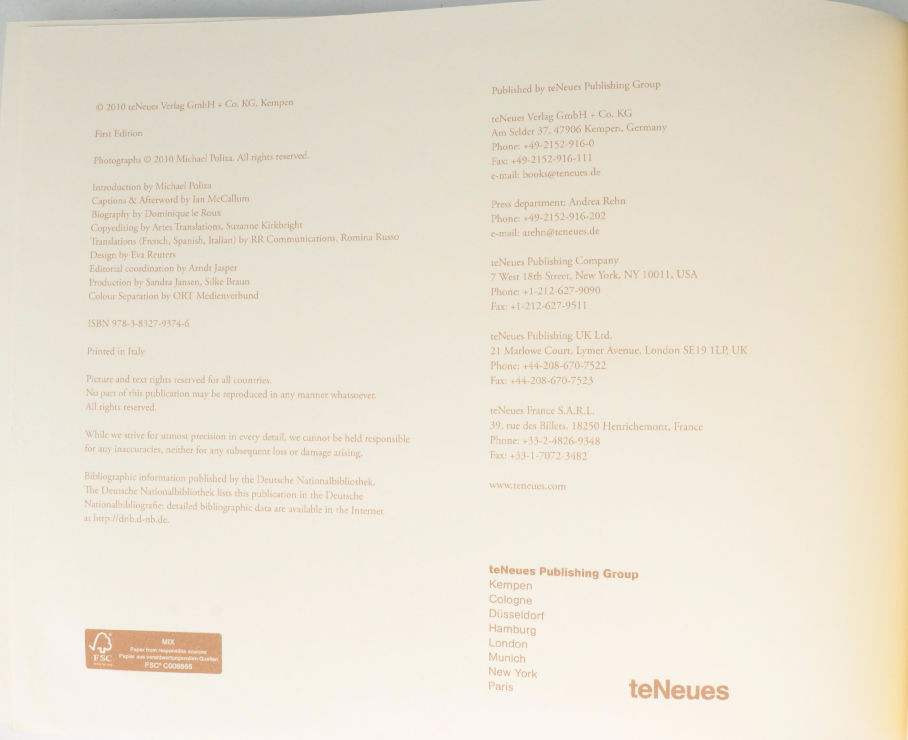 First Edition "Classic Africa" by Michael Poliza, 2010 EBTH