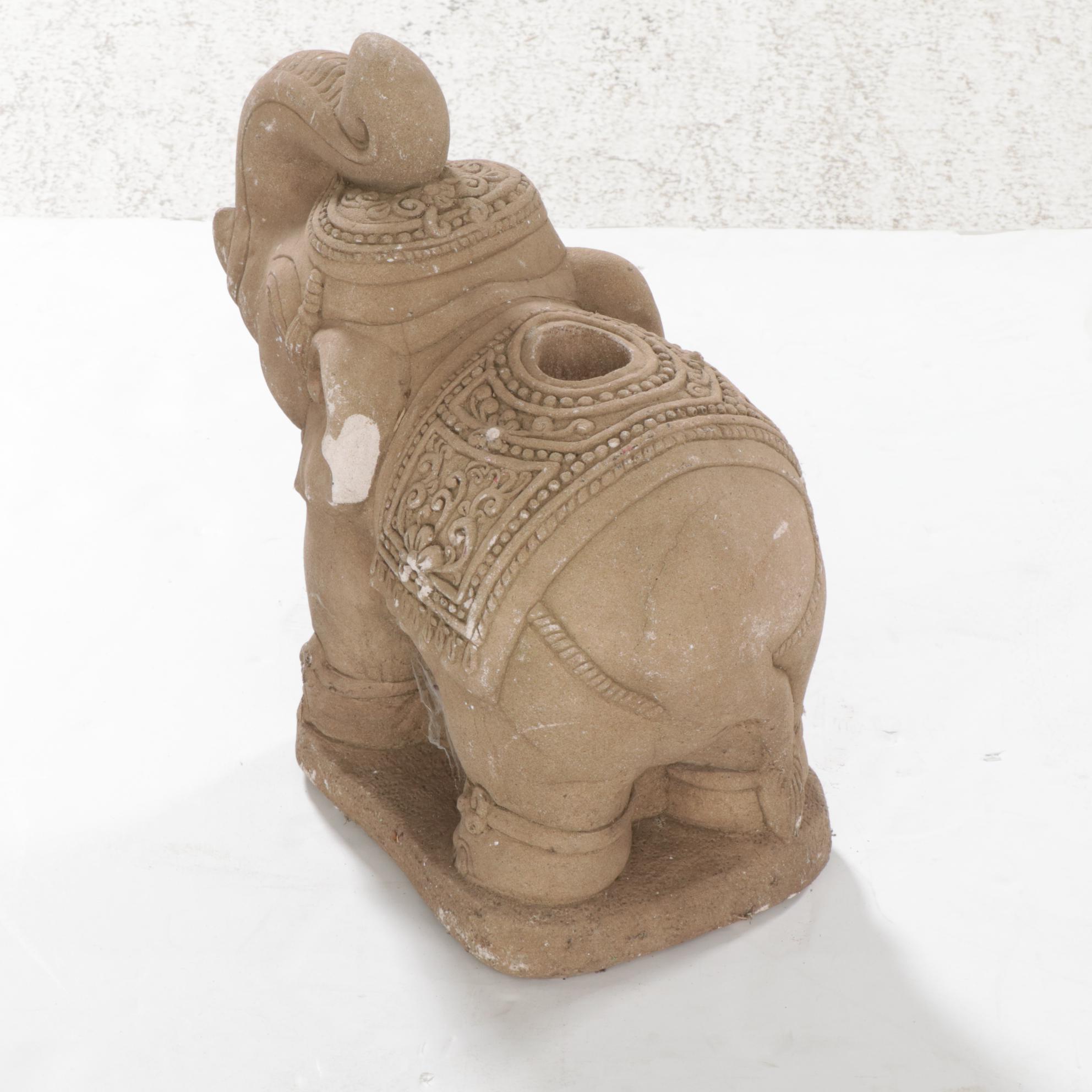 Cast Concrete Elephant Garden Sculpture EBTH