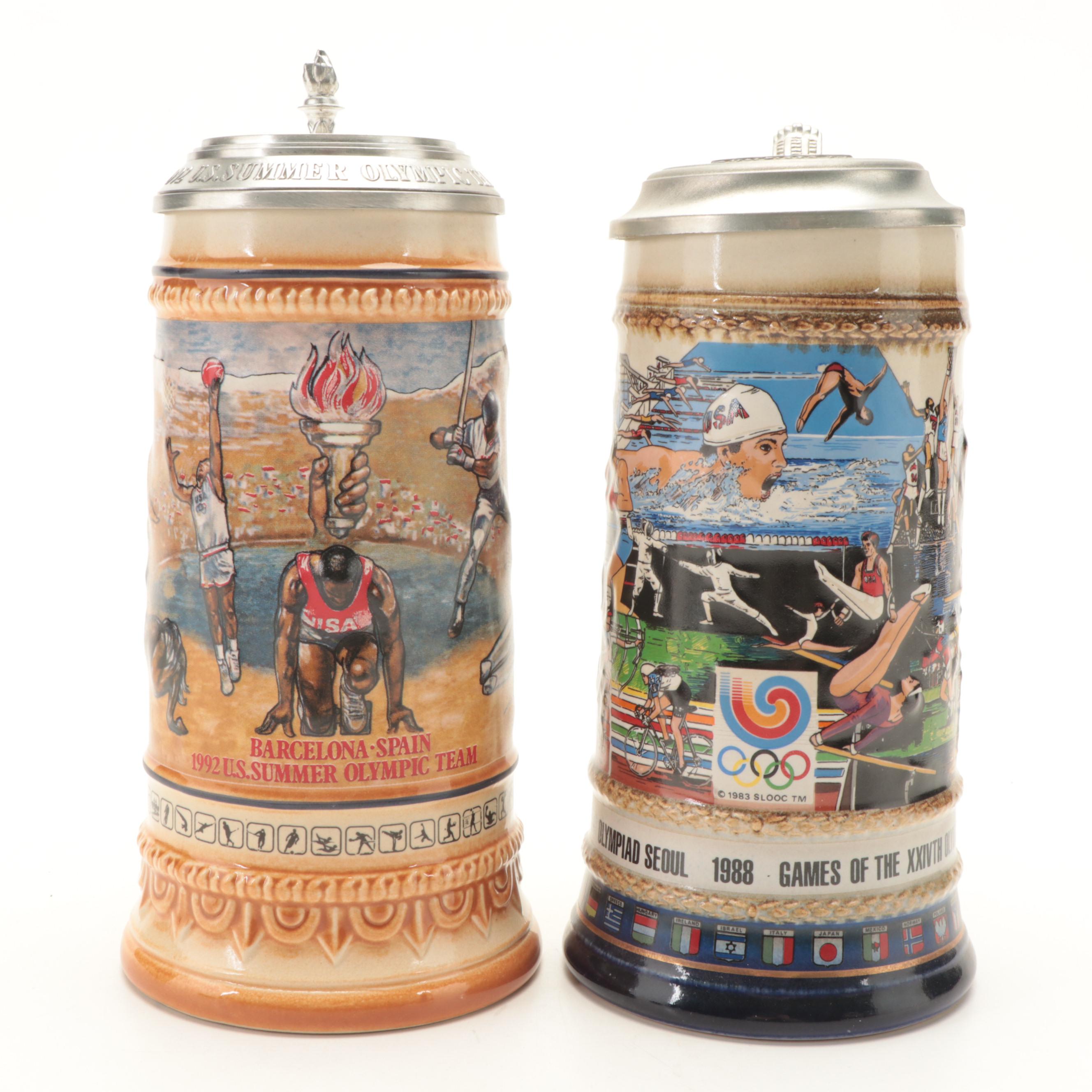 AnheuserBusch Olympic Ceramic Collector Beer Steins EBTH
