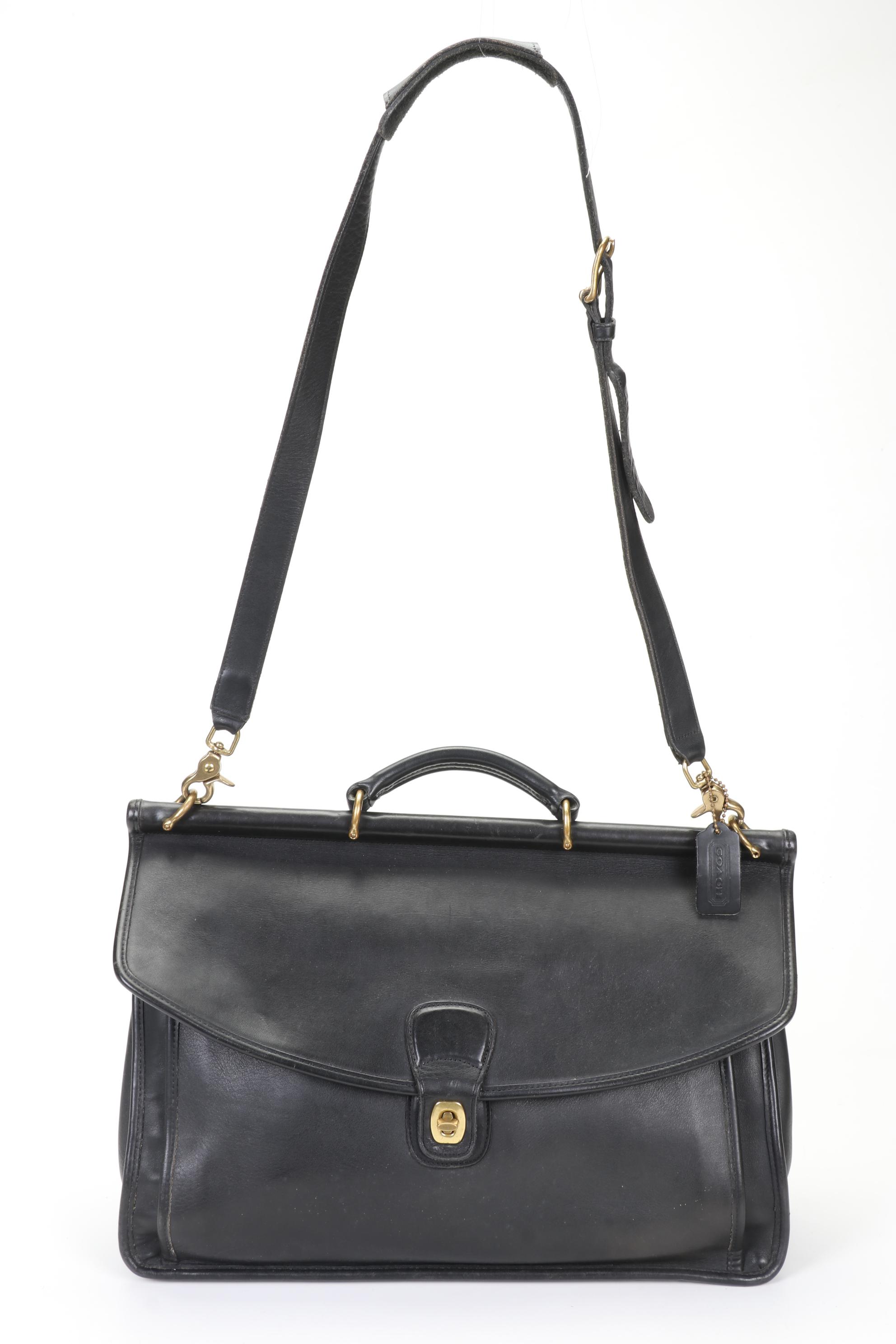 Coach Beekman TwoWay Messenger Bag Briefcase in Black Leather EBTH