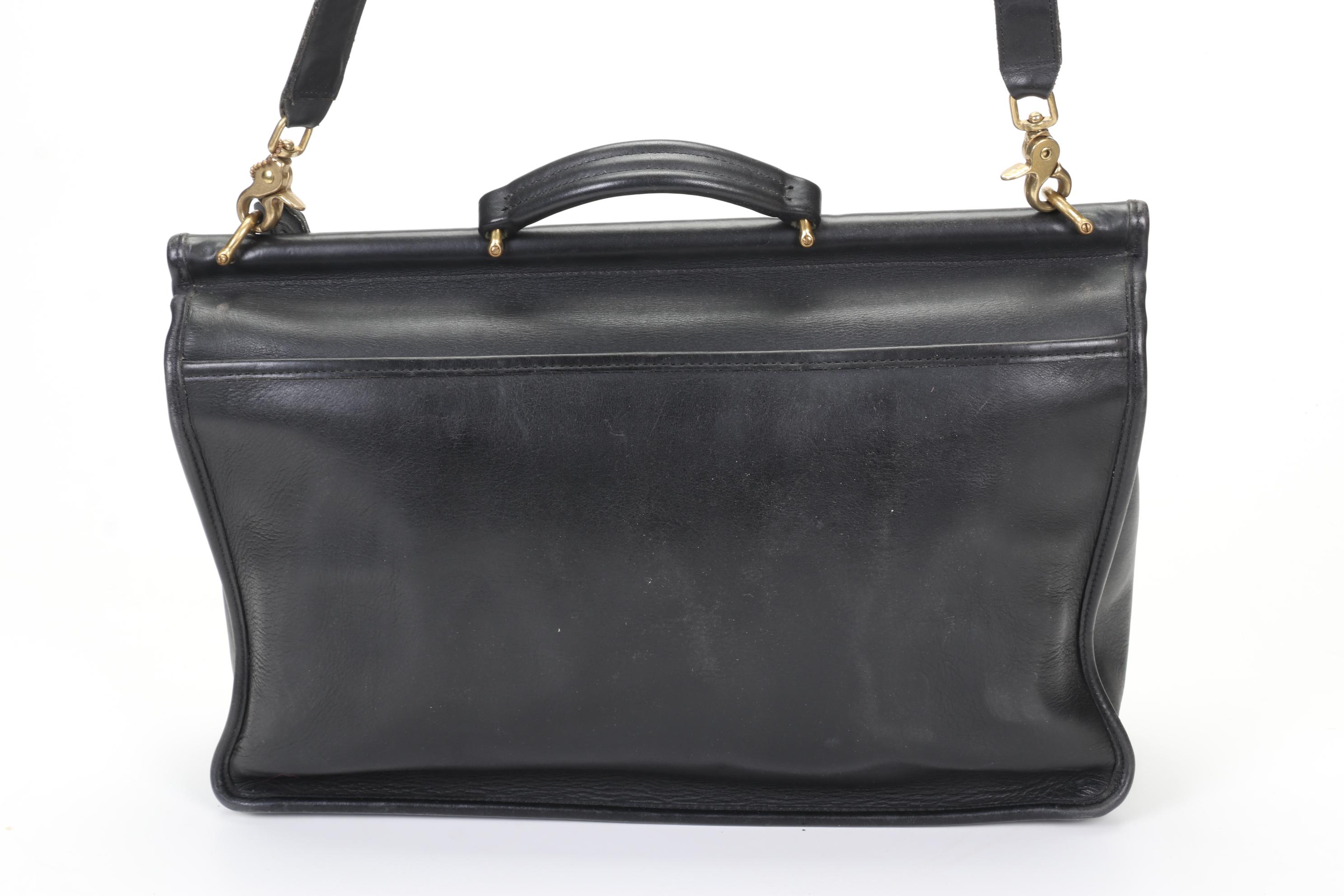 Coach Beekman TwoWay Messenger Bag Briefcase in Black Leather EBTH