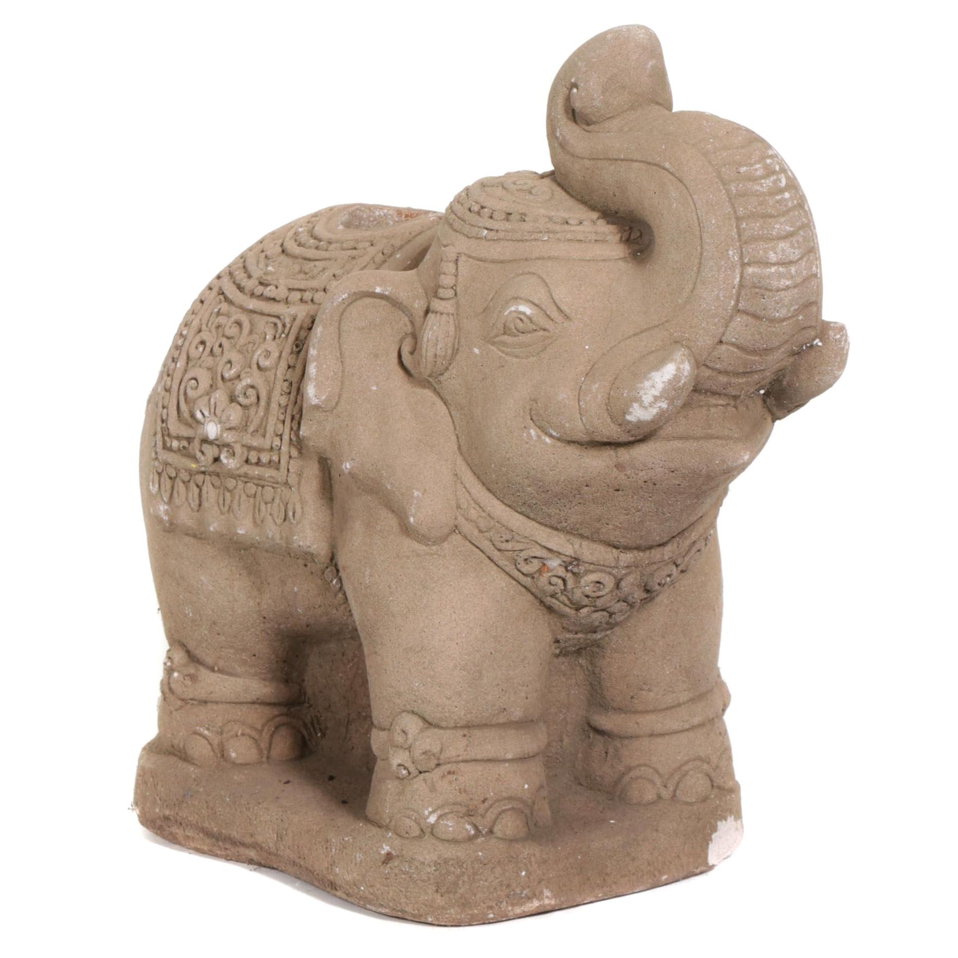 Cast Concrete Elephant Garden Sculpture EBTH