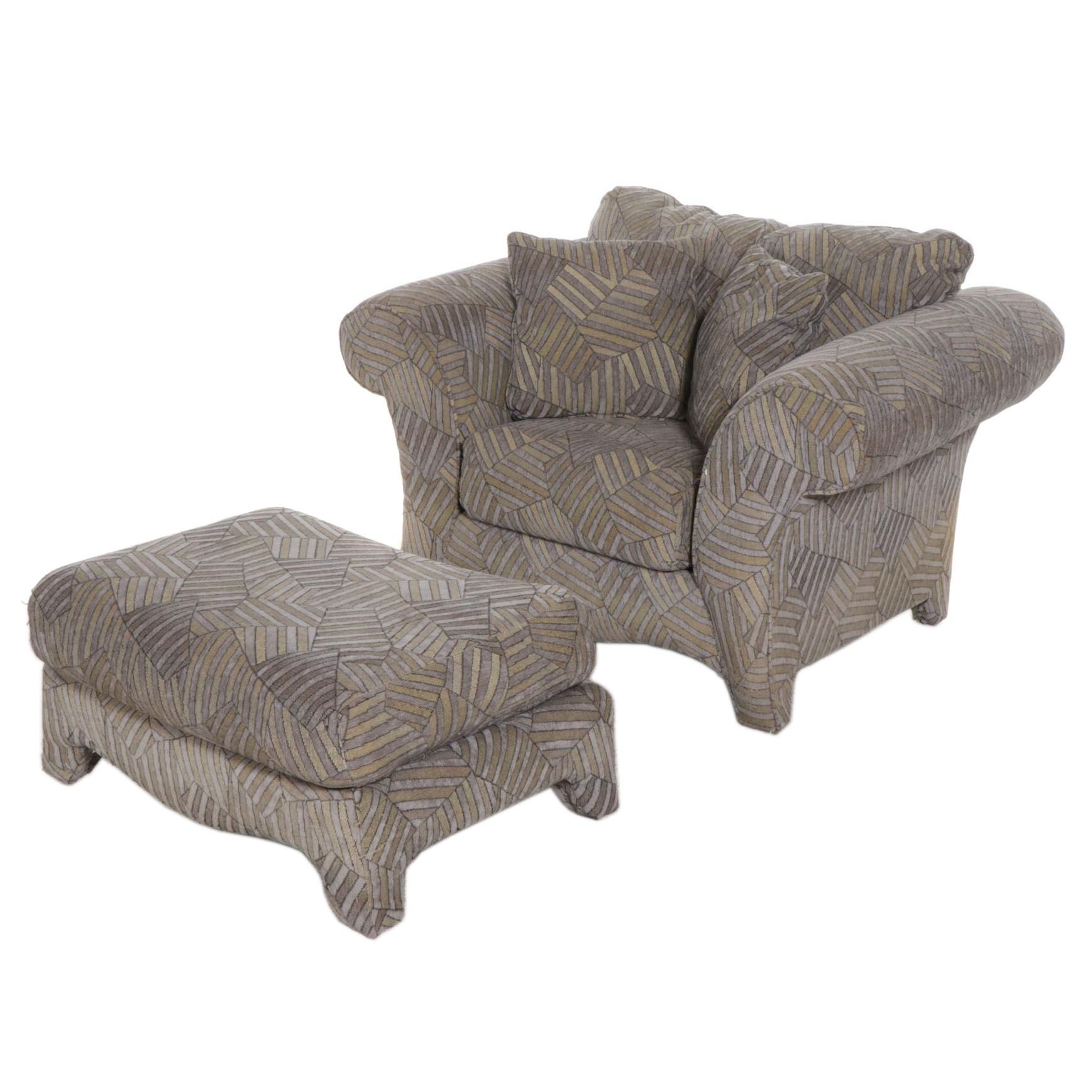 Klaussner for Sealy Oversized Easy Chair and Ottoman EBTH