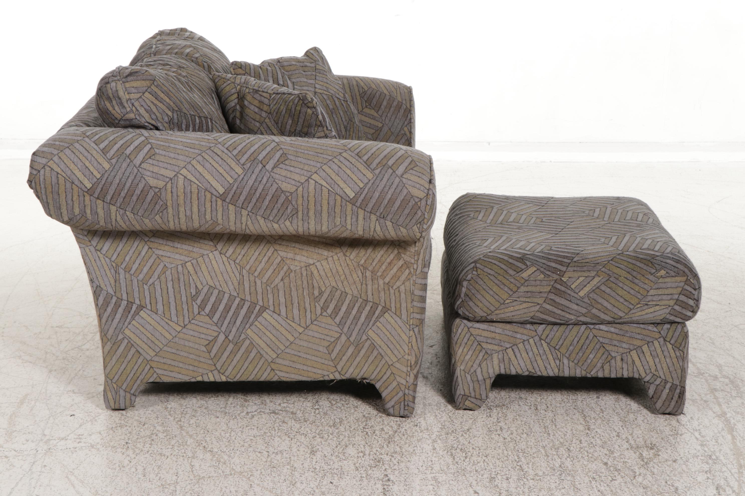 Klaussner for Sealy Oversized Easy Chair and Ottoman EBTH