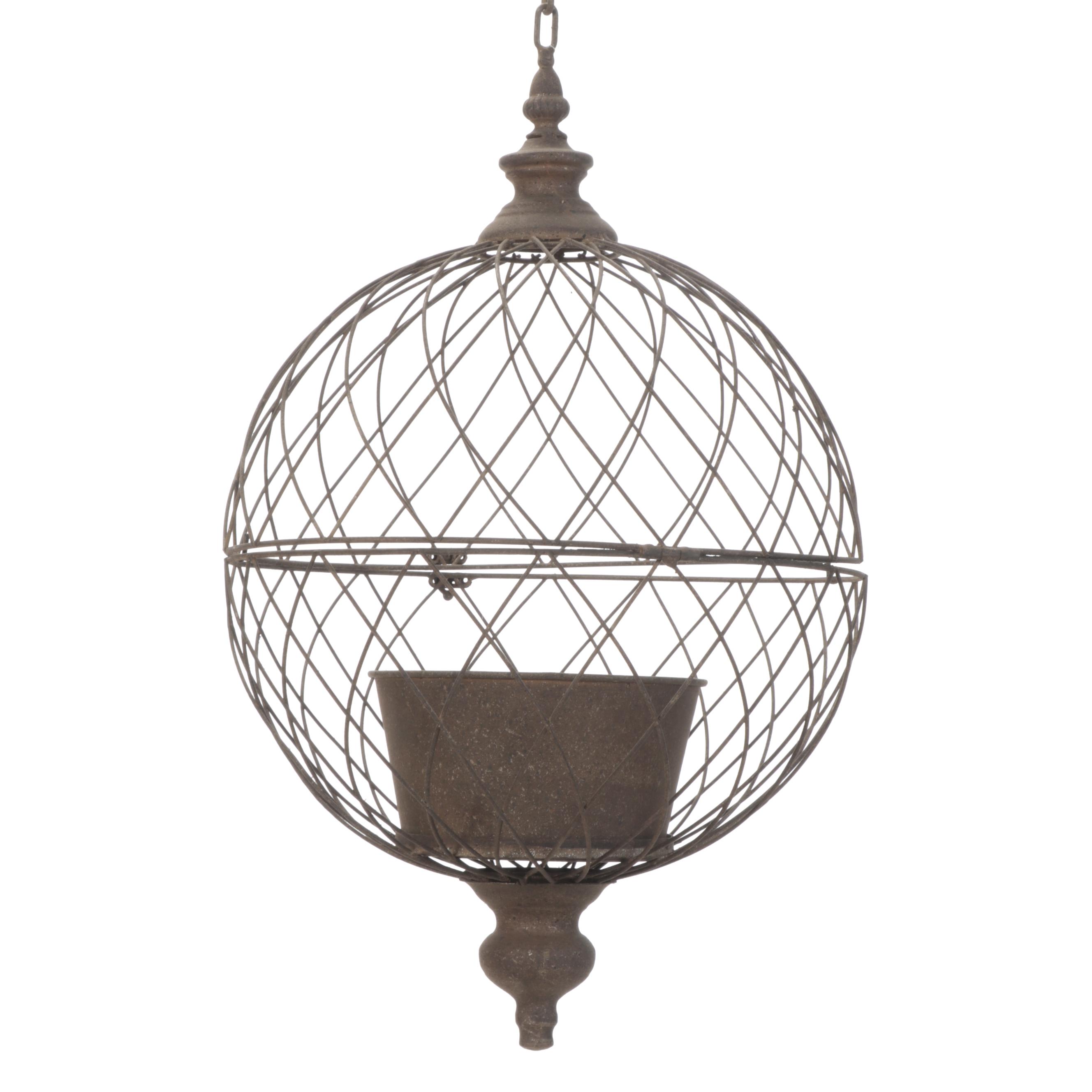 Metal Wire Orb Cage Hanging Planters EBTH
