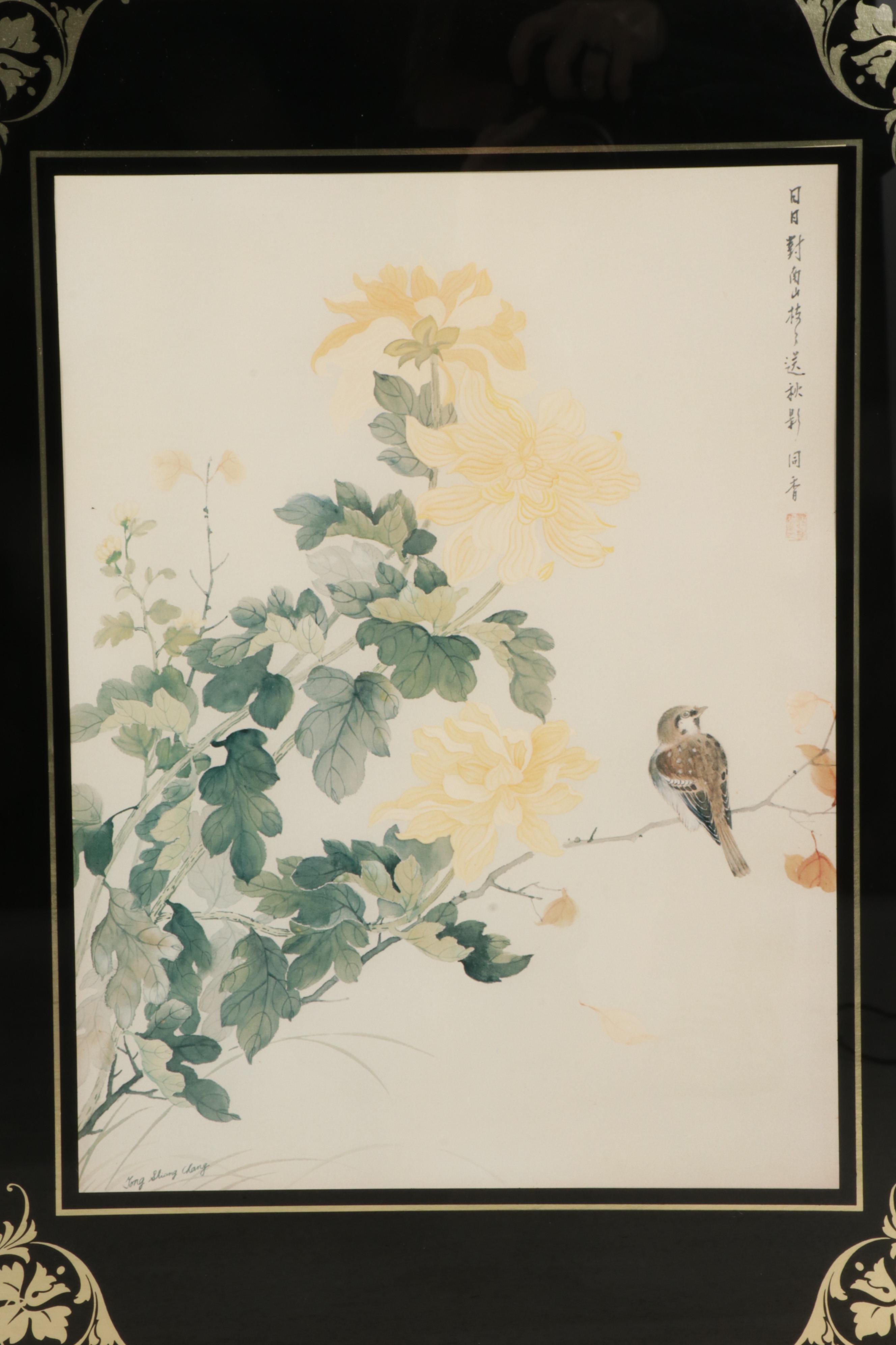 Offset Lithographs After Lee Tong Shiang Chang of Birds on Branches