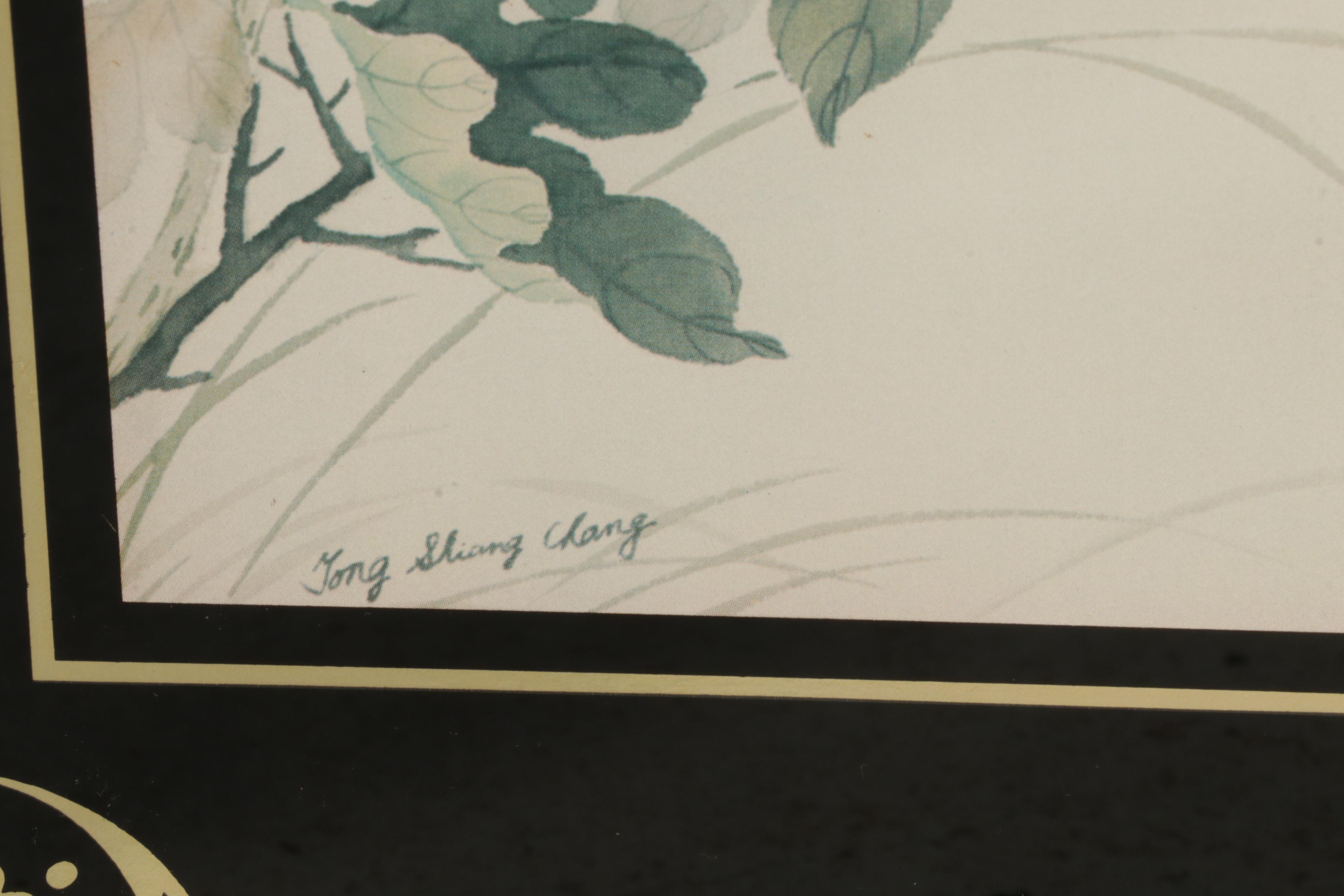 Offset Lithographs After Lee Tong Shiang Chang of Birds on Branches