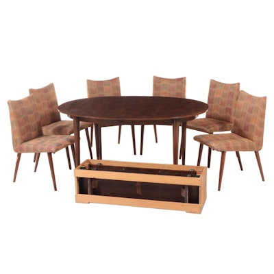 Johnson Furniture Mid-Century Laminated Walnut Dining Set