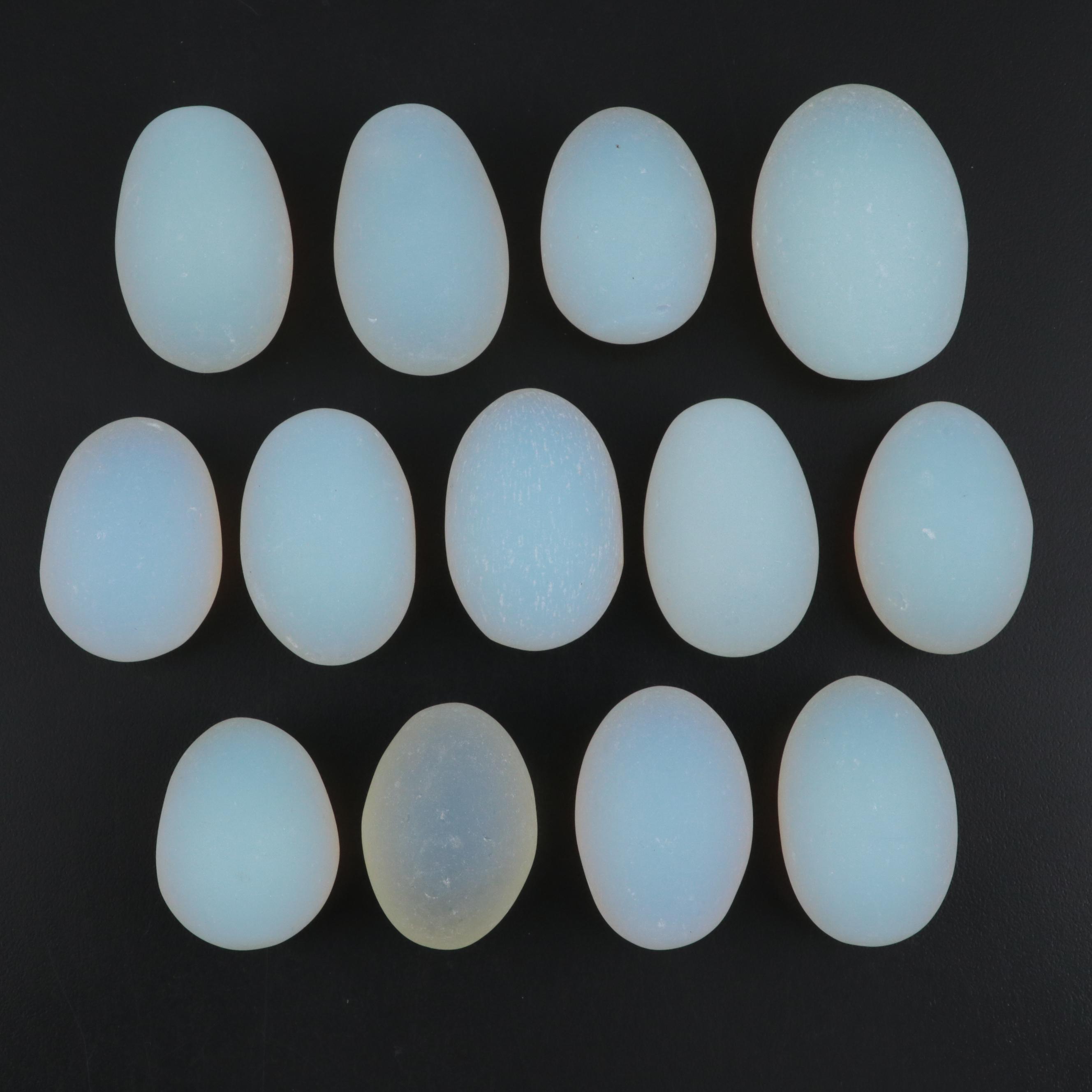 Opaline Art Glass Eggs, 20th Century EBTH