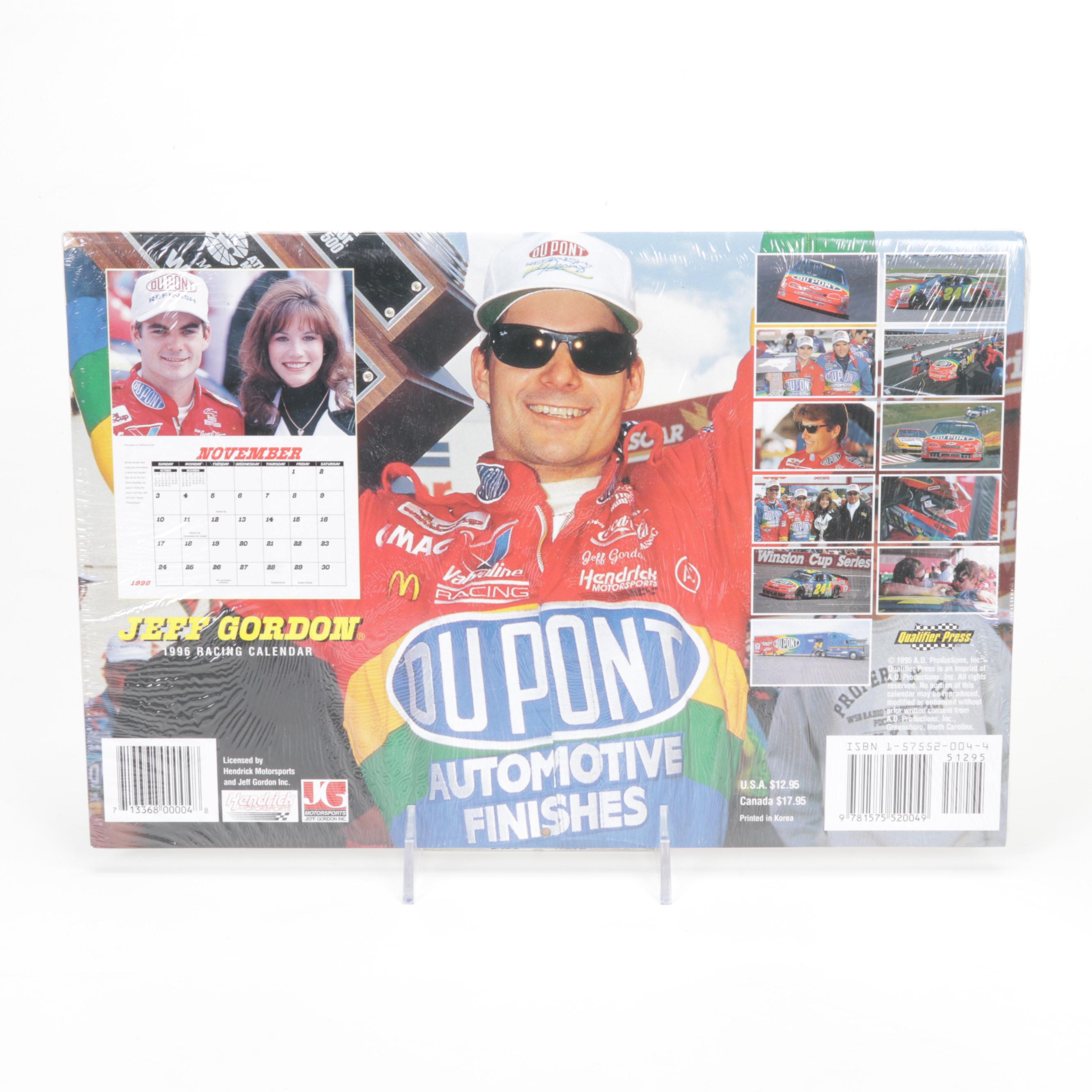 Jeff Gordon Memorabilia Featuring Calendars, Diecast Toy Car, ROY Card