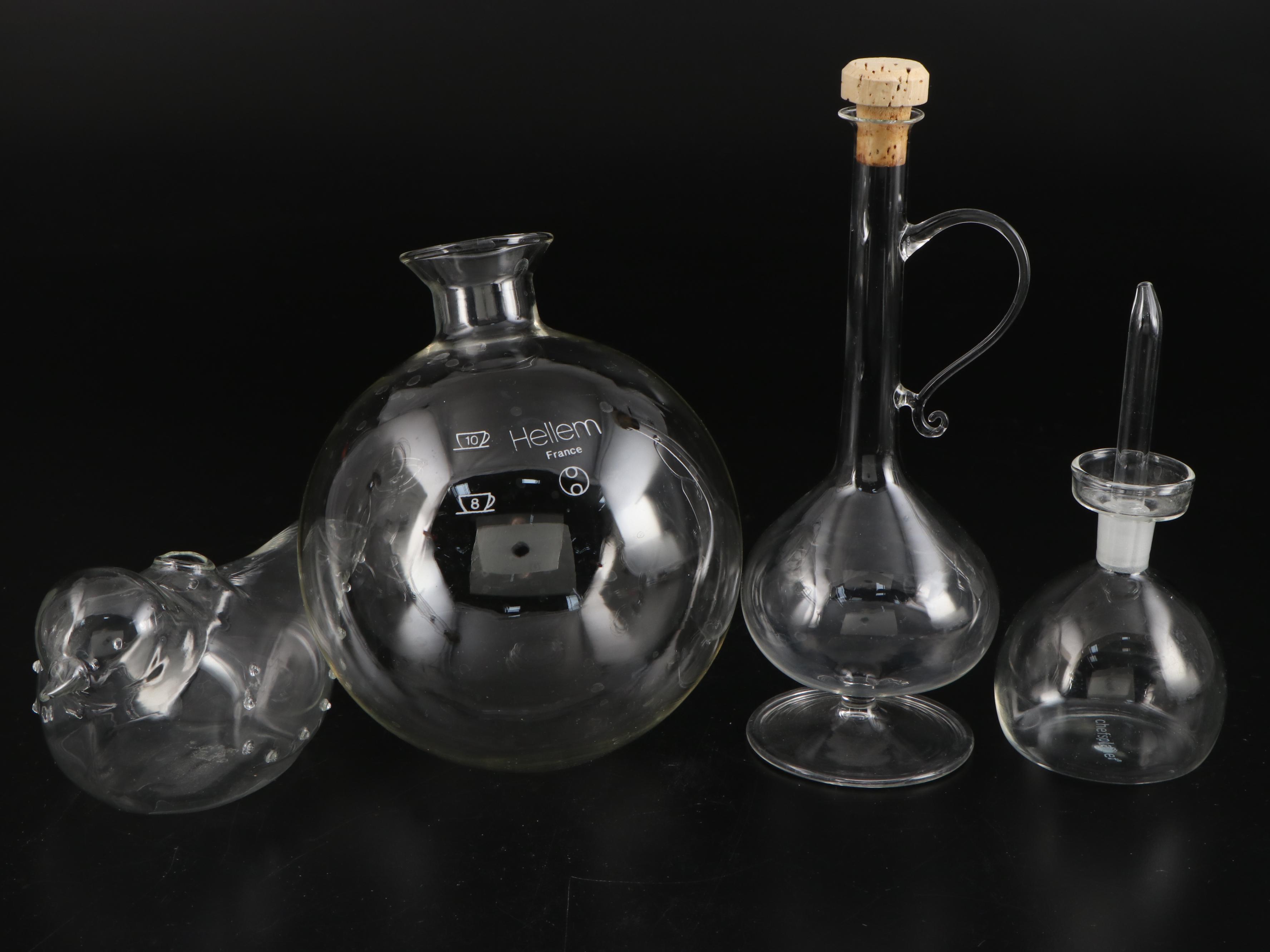 French Hellem Glass Vacuum Coffee Maker and Other Glass Kitchenware EBTH