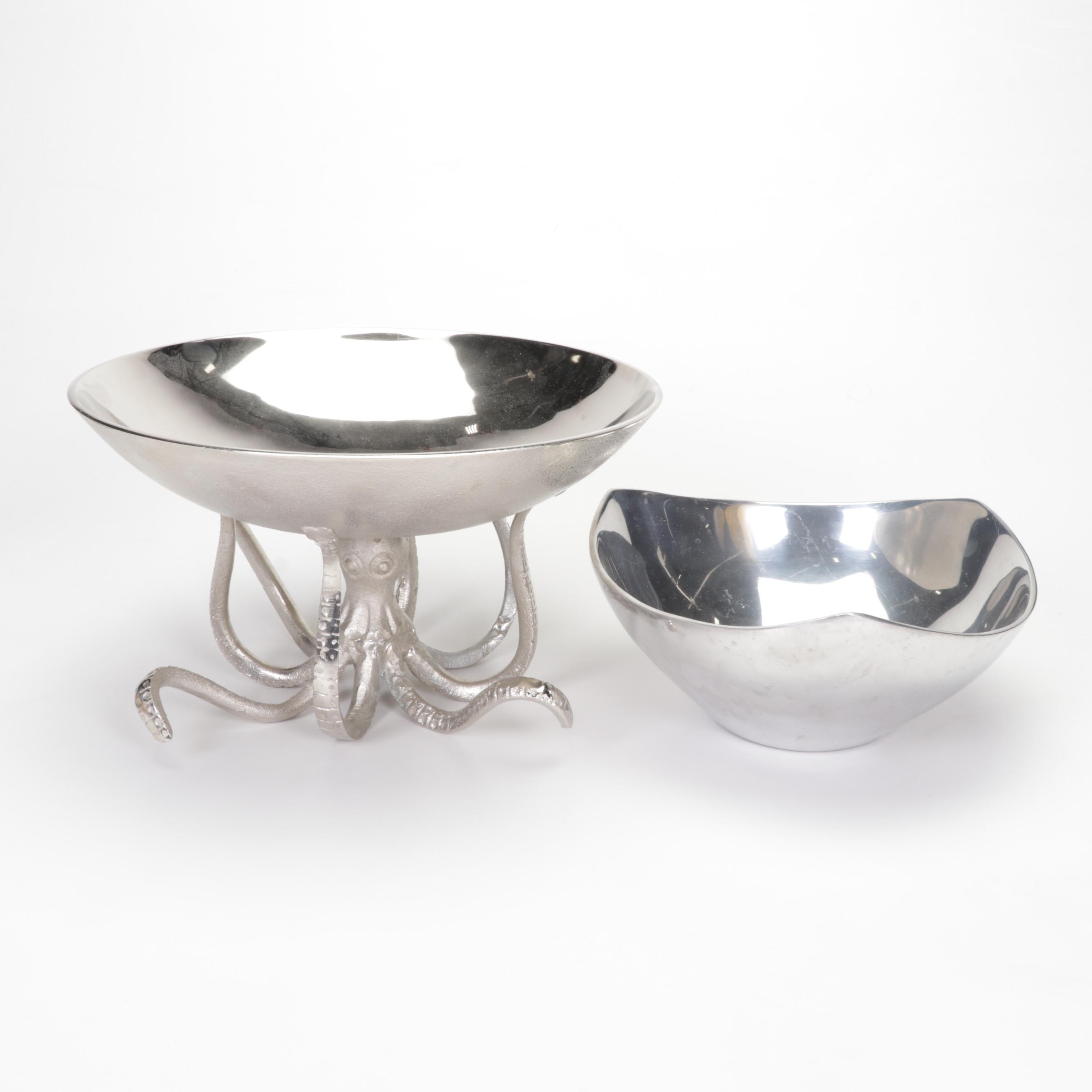 Octopus and Oceanic Serveware and Decor Featuring Nambe and Fitz and