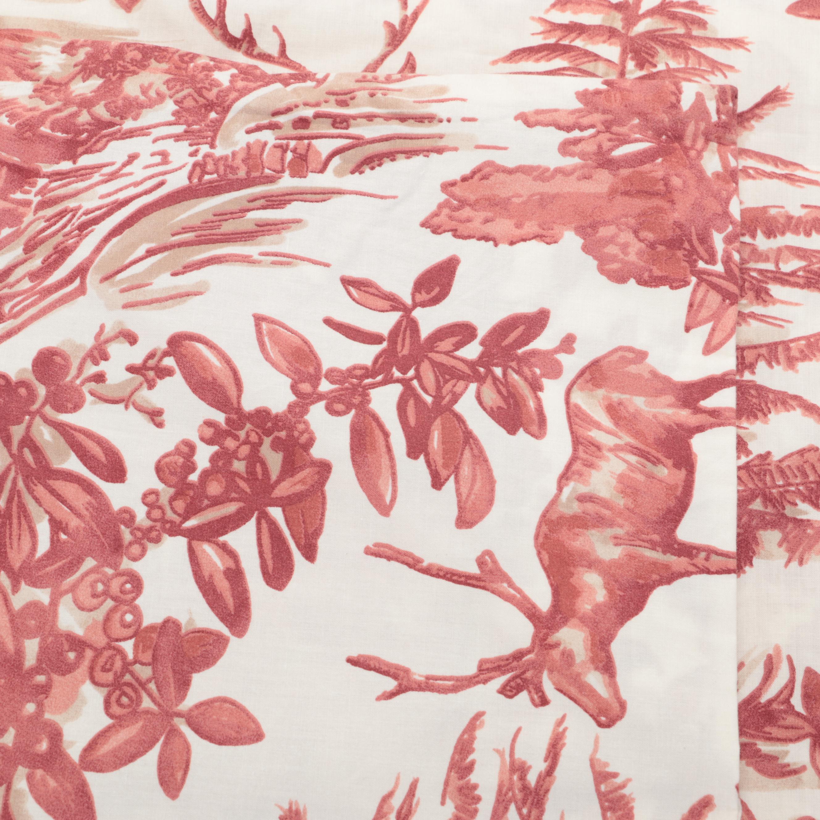 Pottery Barn Toile Print King Size Duvet Cover with Dunlap Beige Accent