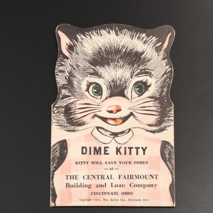 "Dime Kitty" Savings Booklet With Thirty Silver Dimes