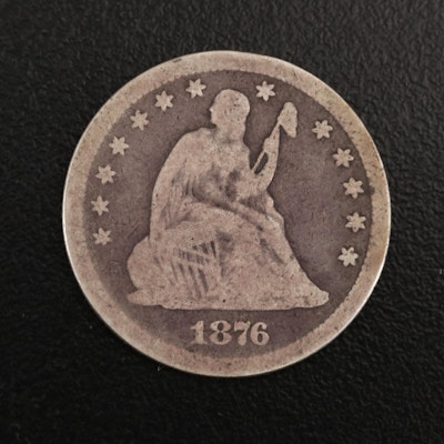 1876-CC Seated Liberty Silver Quarter