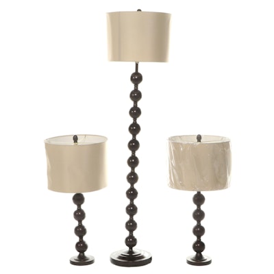 Décor Therapy "Sadie" Metal Stacked Ball Table Lamps and Floor Lamp