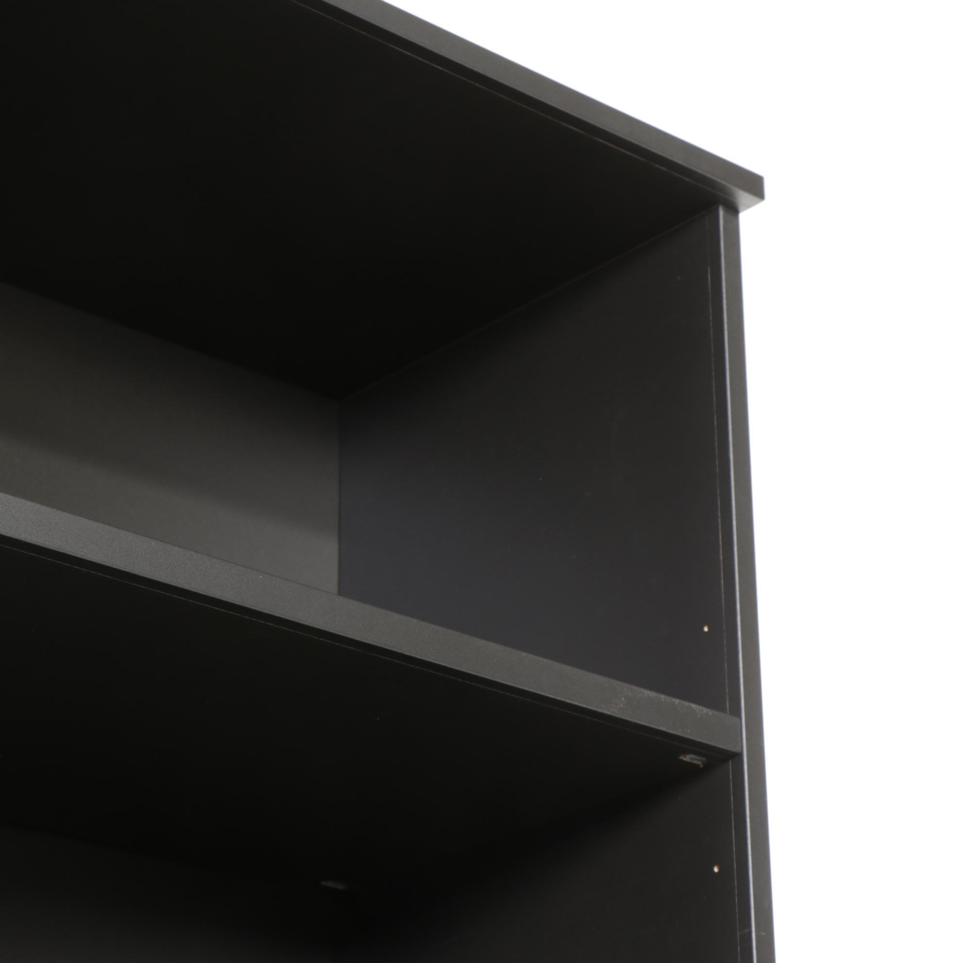 Pair of IKEA "Brimnes" Black Bookcases with Drawers EBTH