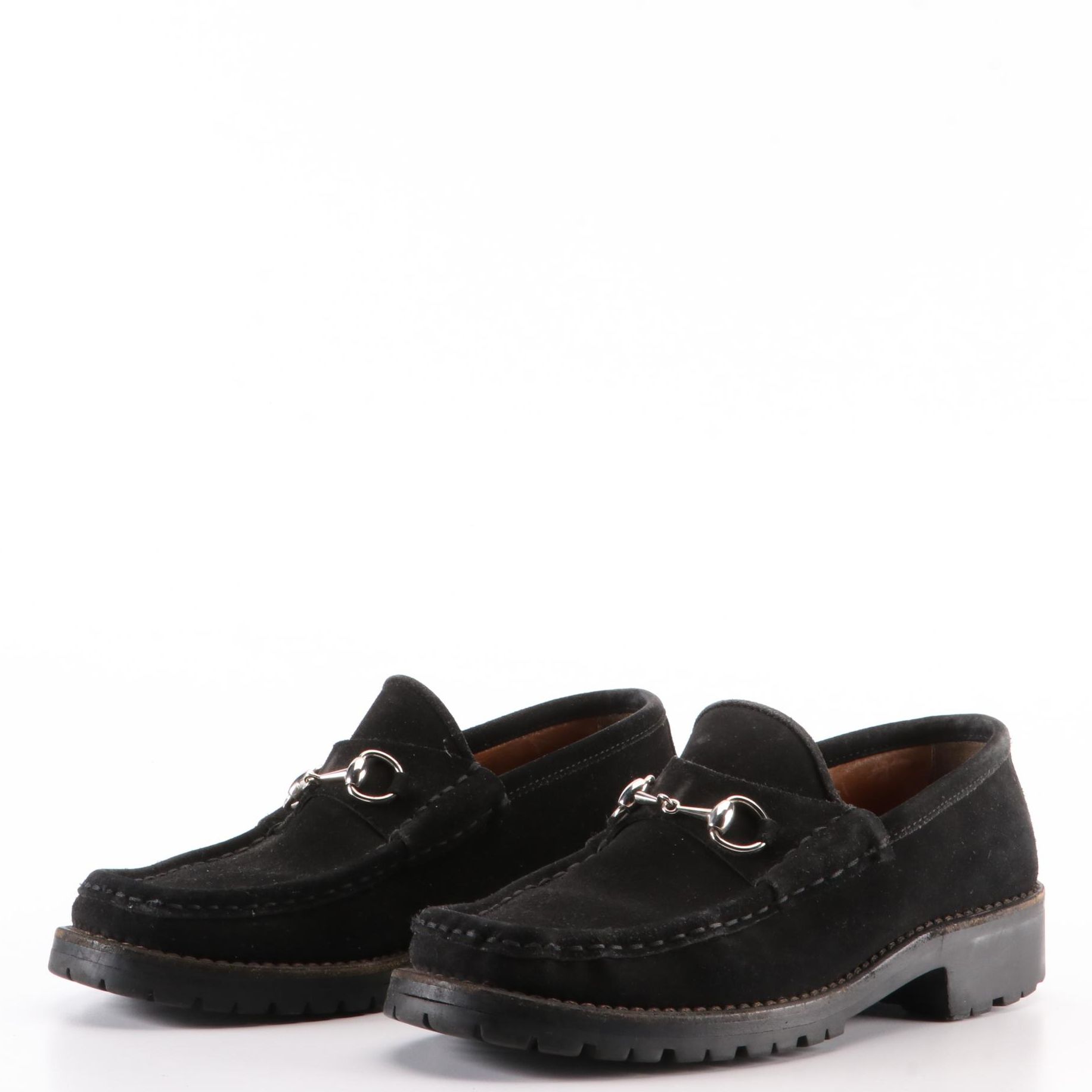 Gucci Horsebit Lug Sole Loafers in Suede EBTH