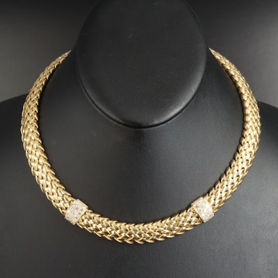 Tiffany & Co. "Vannerie" 18K 1.98 CTW Diamond Necklace