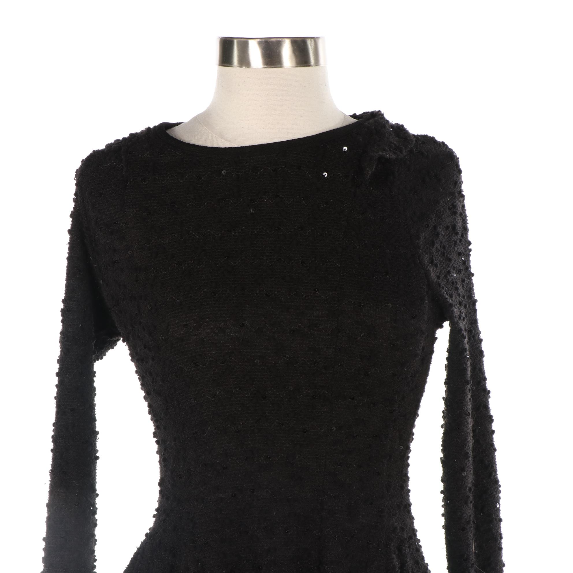 Saint Gil Fit and Flair Long Sleeve Dress in Sequin Knit EBTH