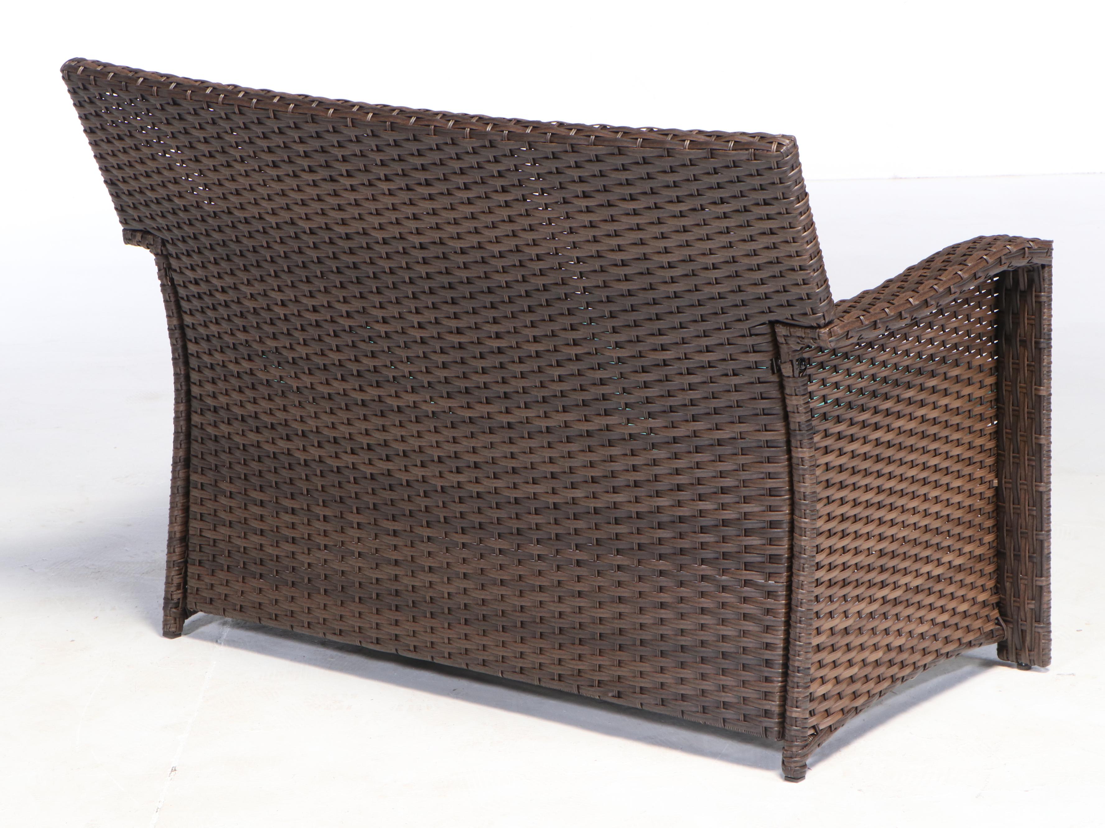 Threshold Halsted 4Piece Brown Resin Wicker Conversation Set EBTH