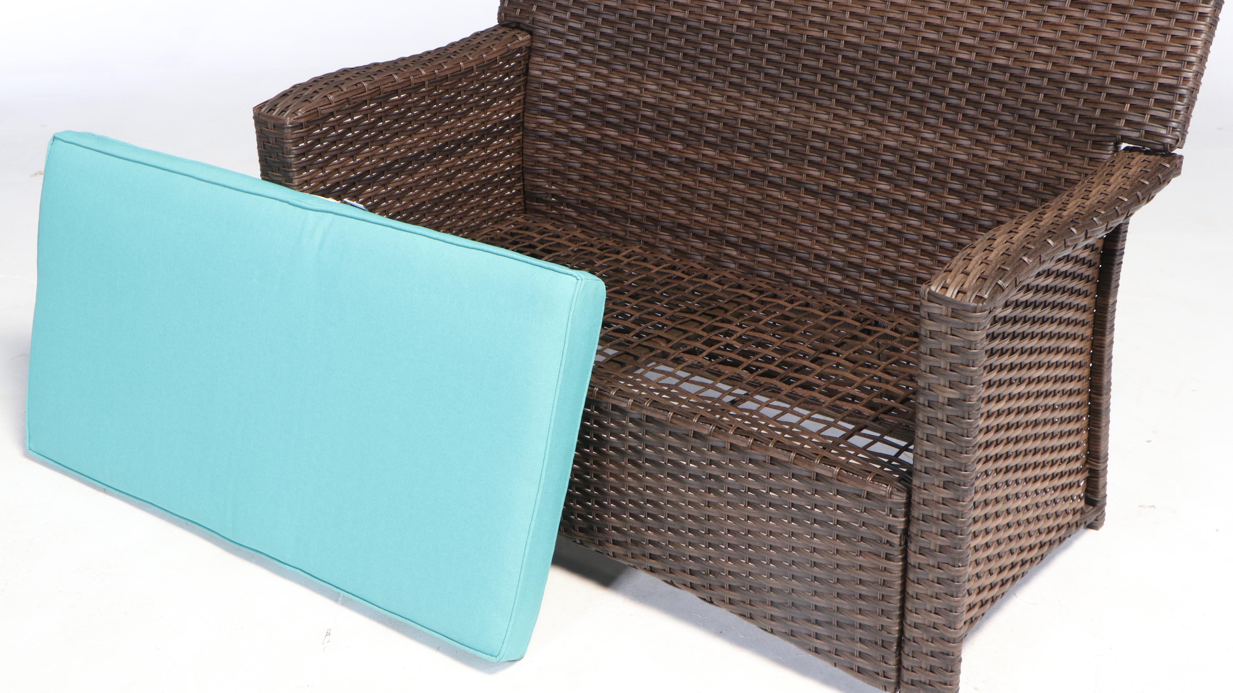 Threshold Halsted 4Piece Brown Resin Wicker Conversation Set EBTH