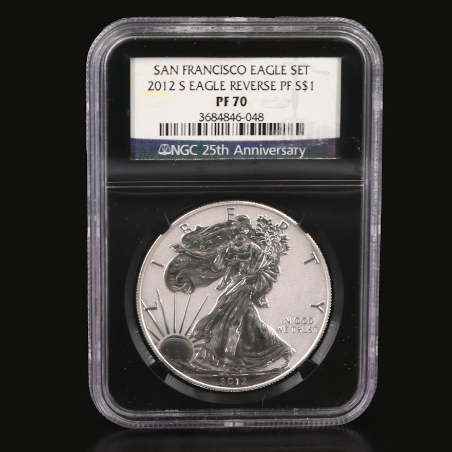 NGC PF70 2012-S Reverse Proof $1 American Silver Eagle