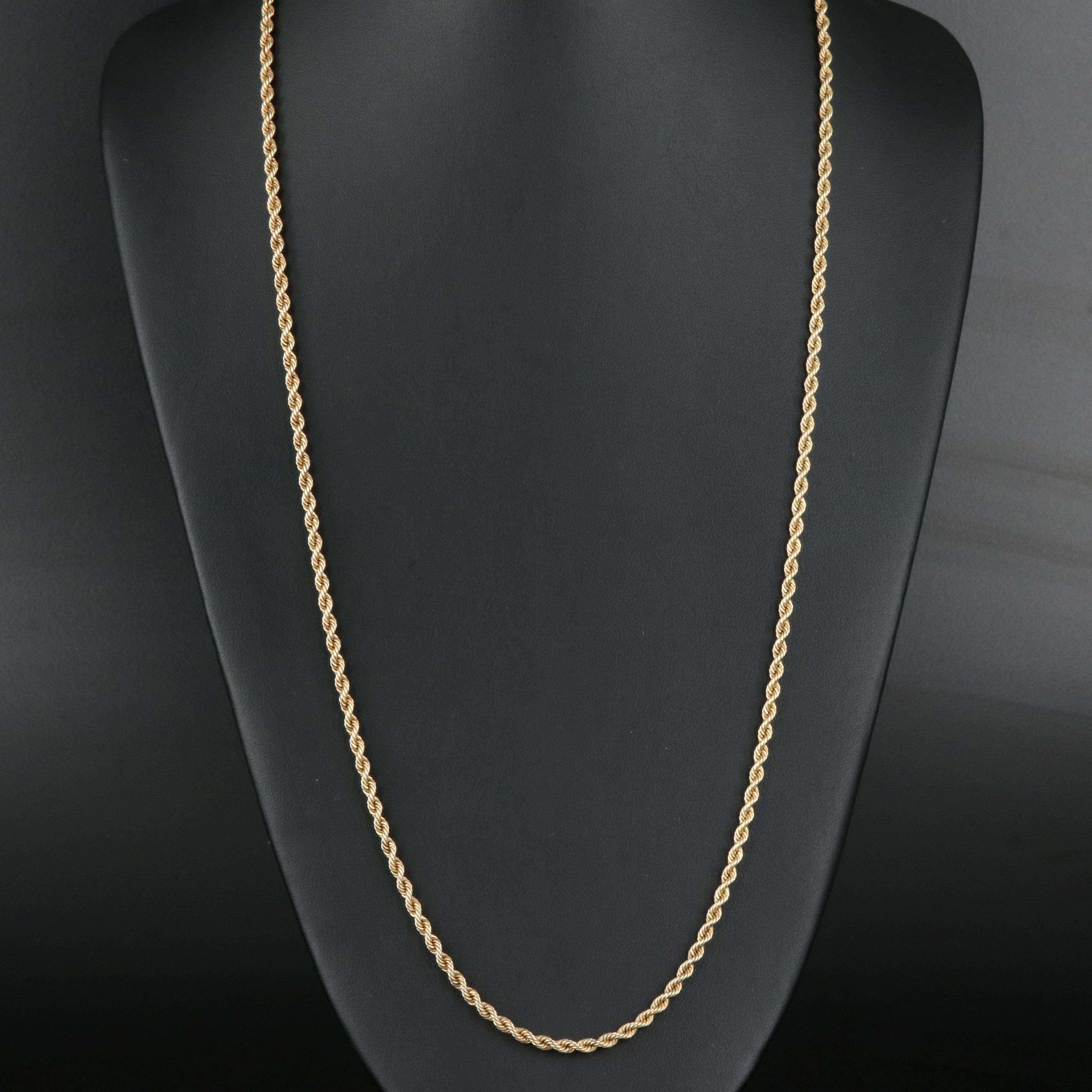14K French Rope Chain Necklace EBTH