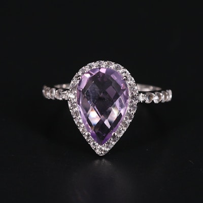 Sterling Silver Amethyst and White Sapphire Ring