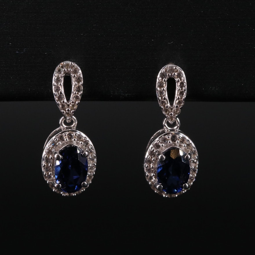 Sterling Silver Sapphire Earring Set