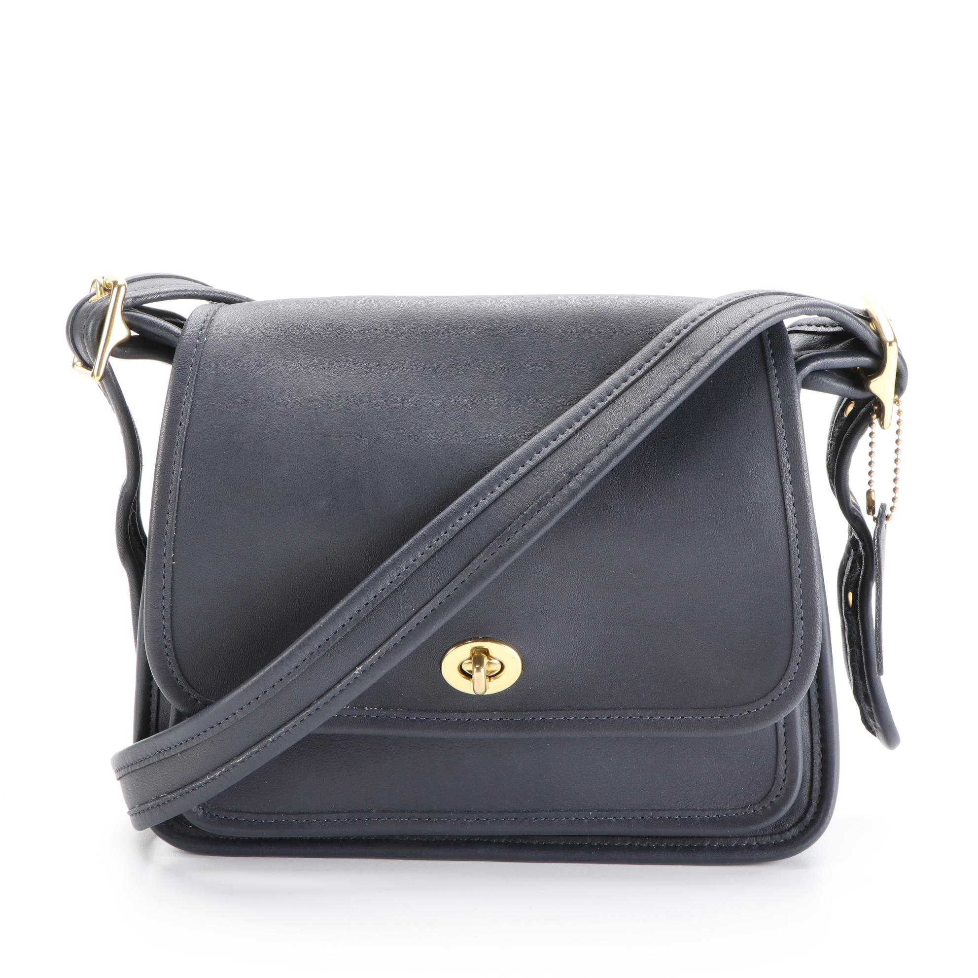 Coach Small and Medium Flap Crossbody Bag in Black and Dark Blue
