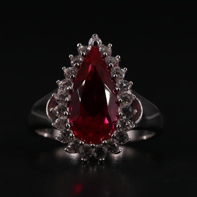 Sterling Silver Ruby and Sapphire Ring