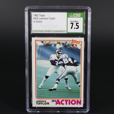 1982 Topps In Action #435 Lawrence Taylor Rookie Graded CSG 7.5 NM Card