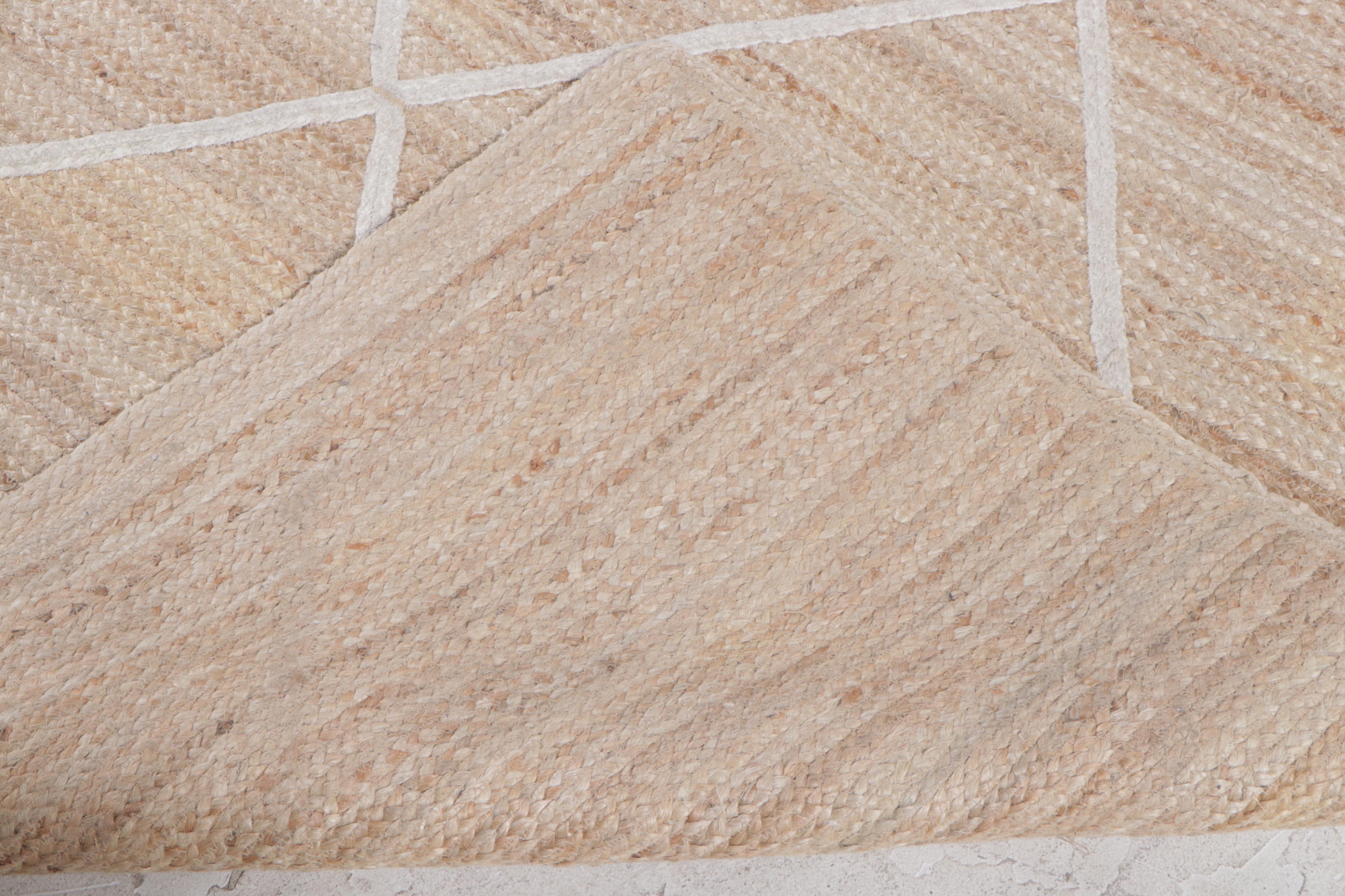 8'2 x 10'5 Braided Jute Trellis Area Rug EBTH