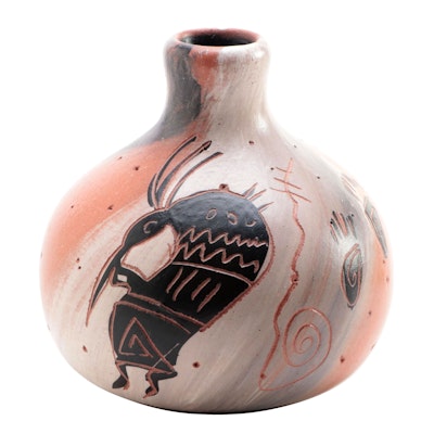 Artist Signed Cedar Mesa Navajo Pottery Vase