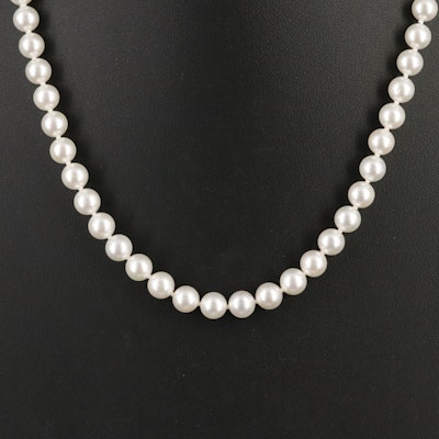 Blue Lagoon for Mikimoto Pearl Necklace with 14K Clasp