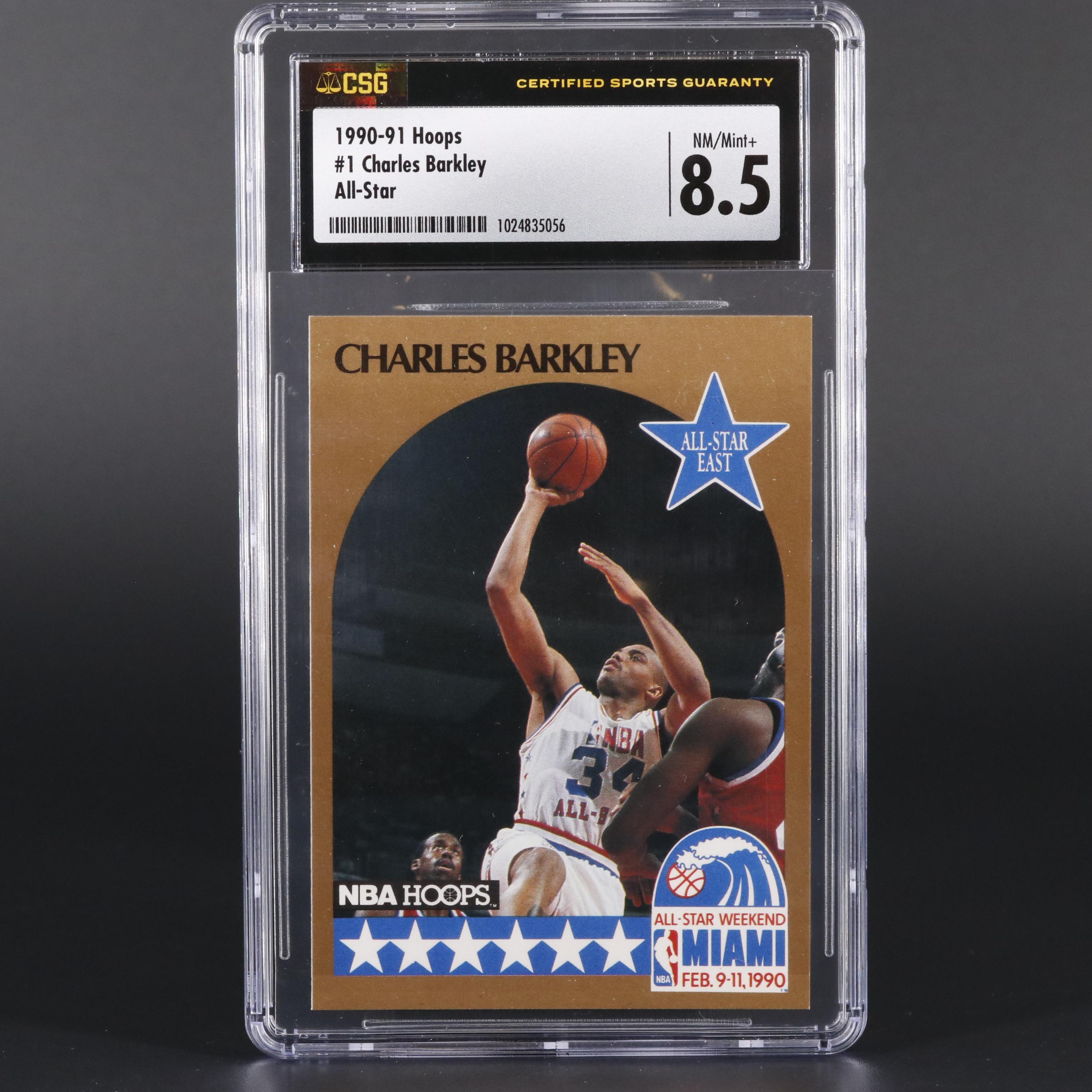 1990 NBA Hoops Charles Barkley #1 Graded CSG 8.5 NM/MT+ Basketball Card ...