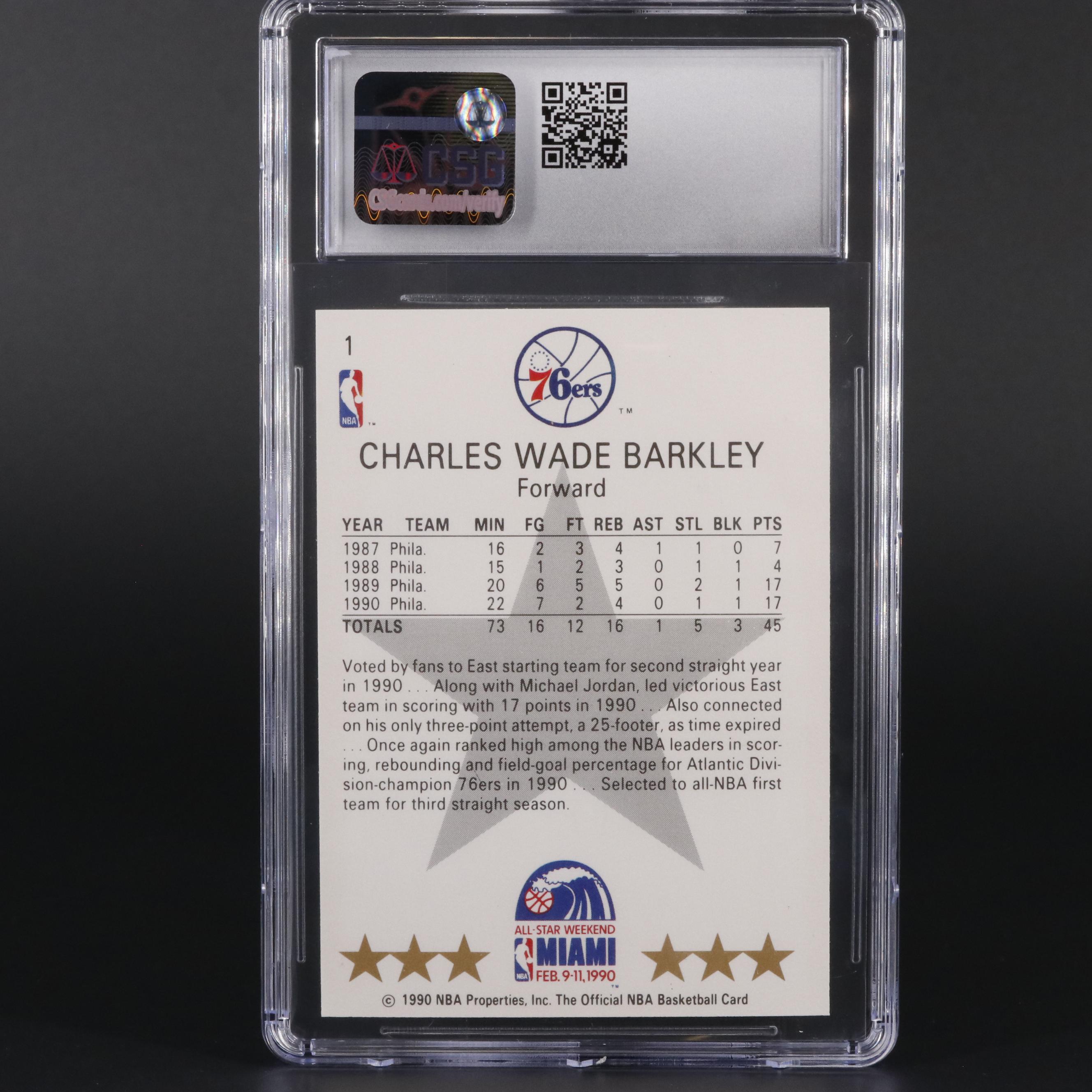 1990 NBA Hoops Charles Barkley #1 Graded CSG 8.5 NM/MT+ Basketball Card ...