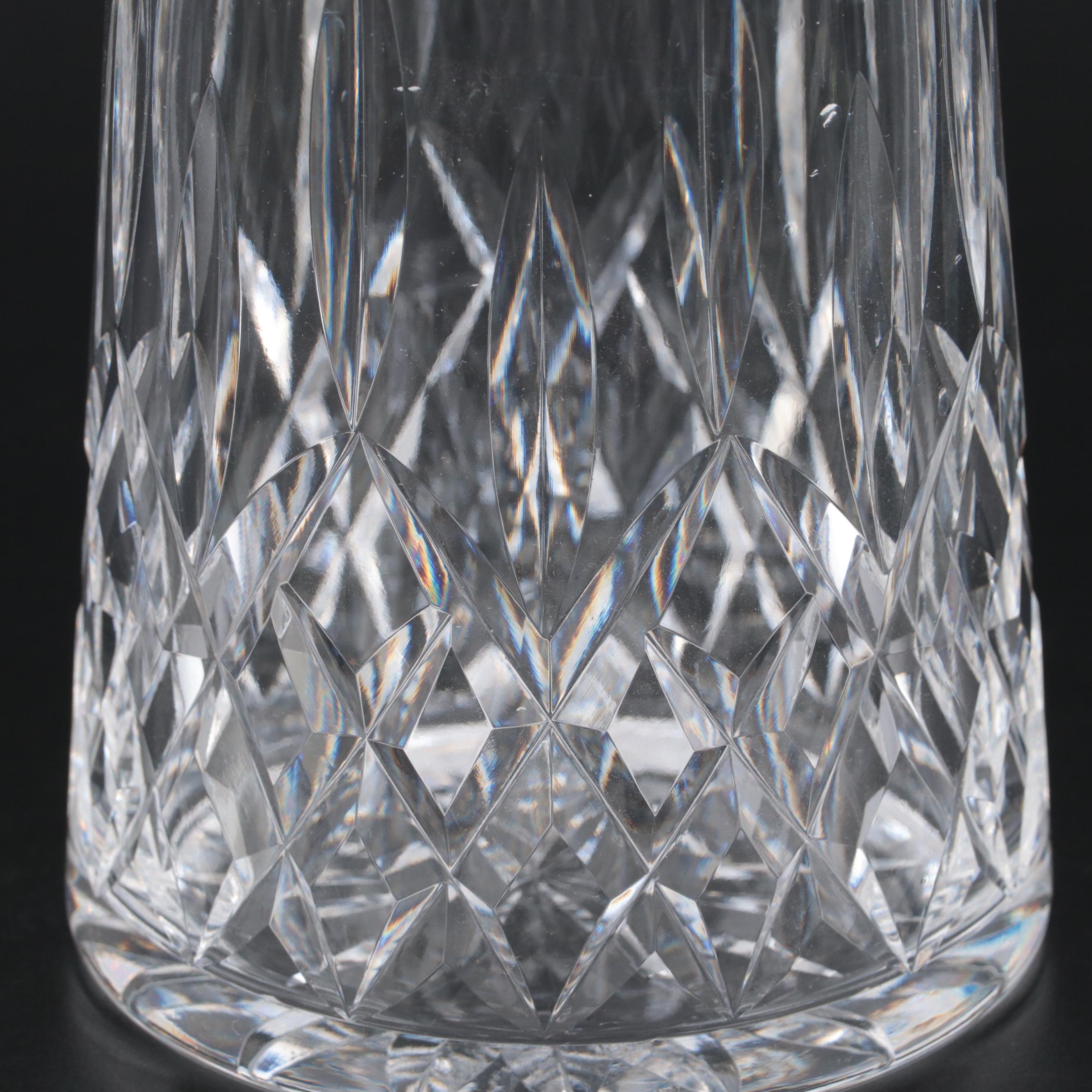 Waterford Crystal "Lismore" Decanter and Cordial Glasses, Mid/Late 20th