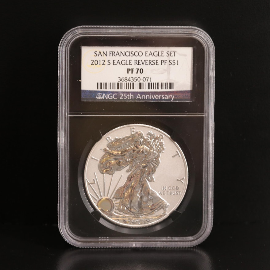 NGC Graded PF70 2012-S Reverse Proof American Silver Eagle